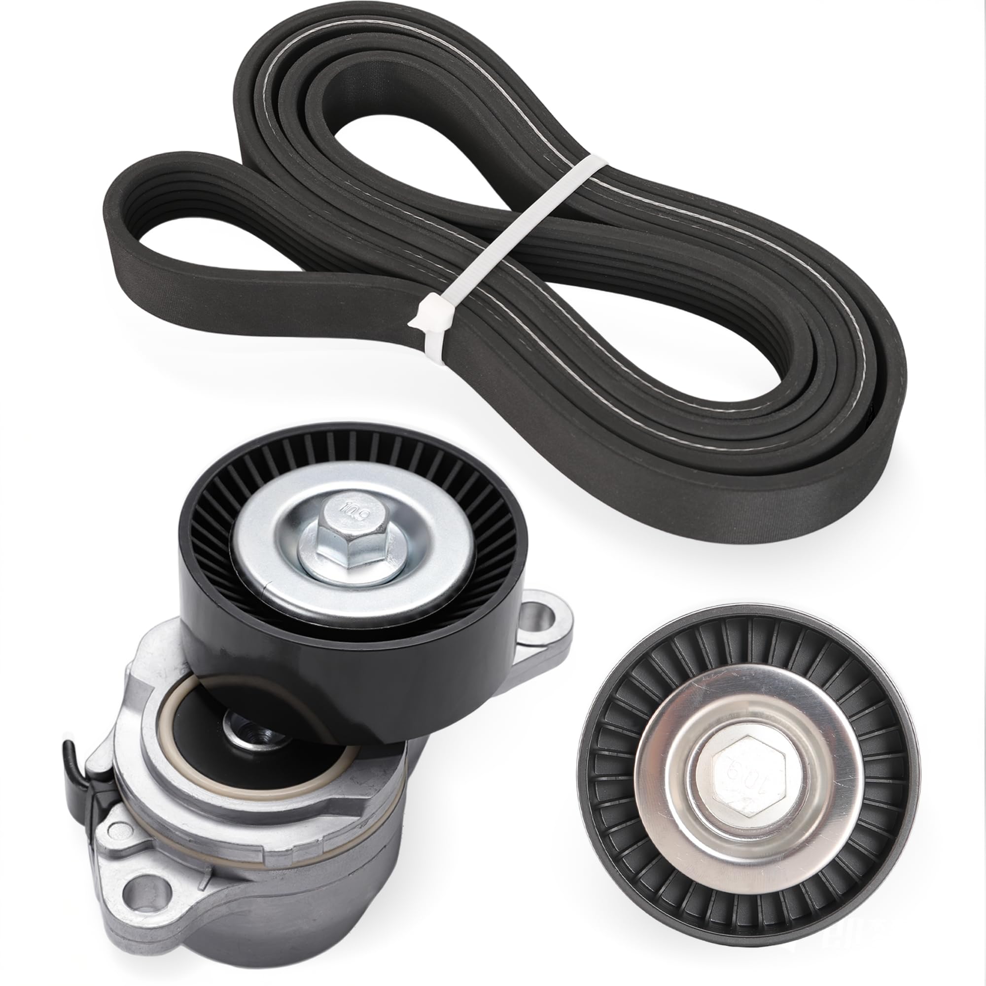 Riyhch Serpentine Belt Tensioner Idler Pulley Kit Compatible with Suzuki Grand Vitara 2009-2013 for SX4 2010-2013 2.4L L4 OE# 36