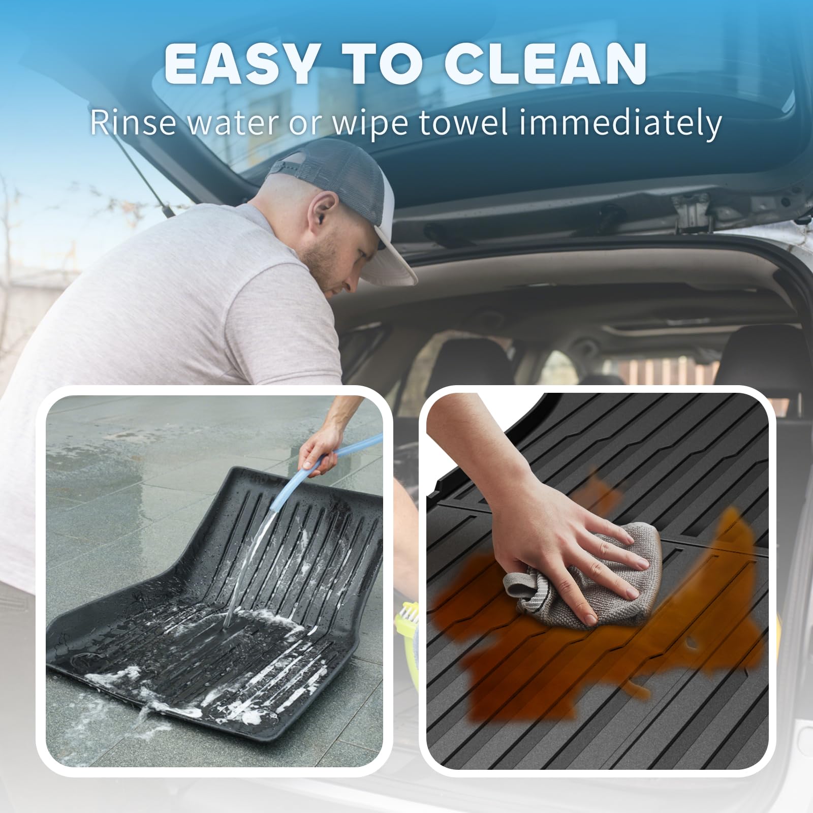 Maysoo Floor Mats For New 2025 Tesla Model Y Juniper 5-Seat - All-Weather Tpe Eco-Friendly Waterproof Non-Slip Floor Mat&Cargo L