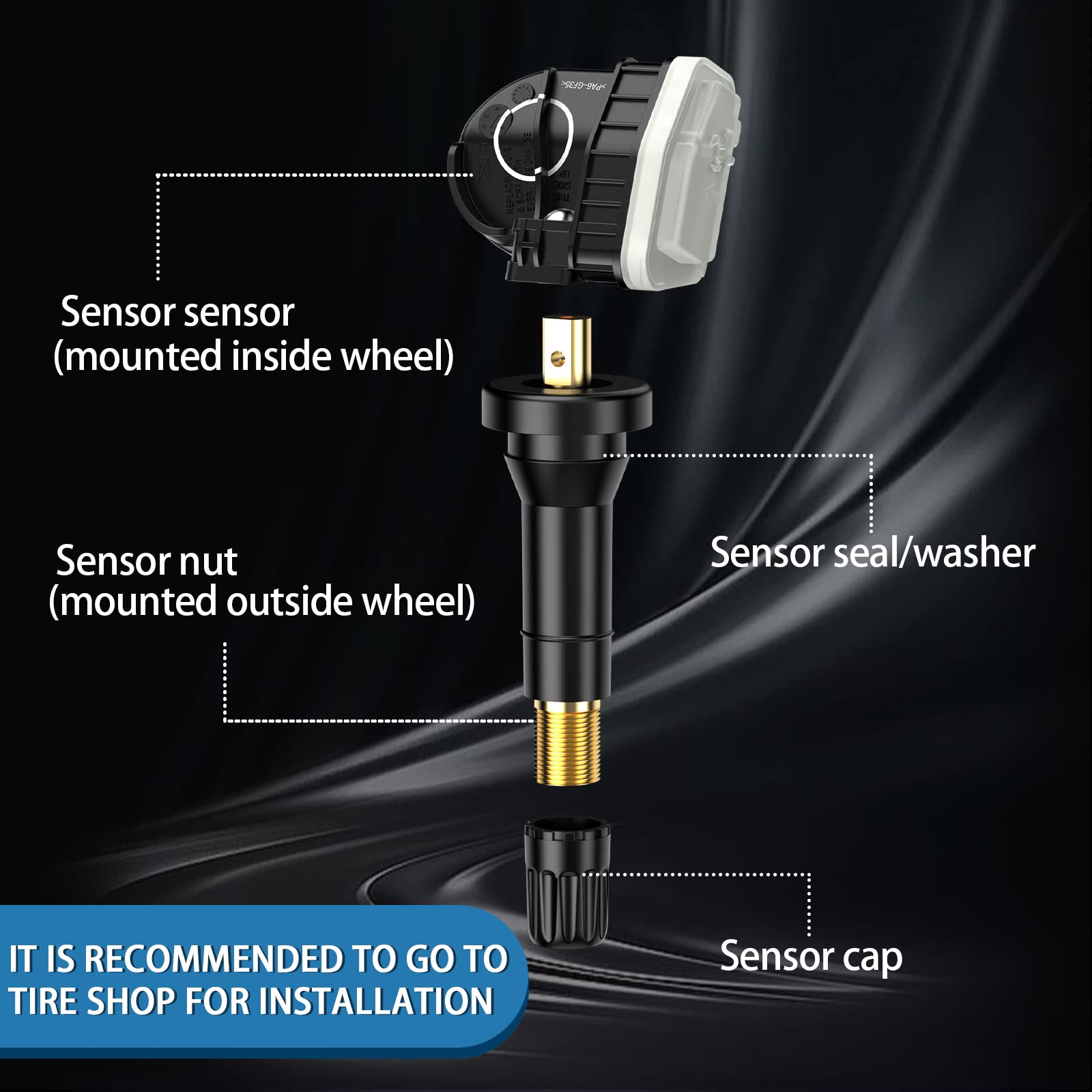 GEARMEISTER TPMS Sensor, 315MHz Tire Pressure Monitor Sensors Fit for Ford F150 Ecosport Mustang Escape Explorer Fiesta Ranger,