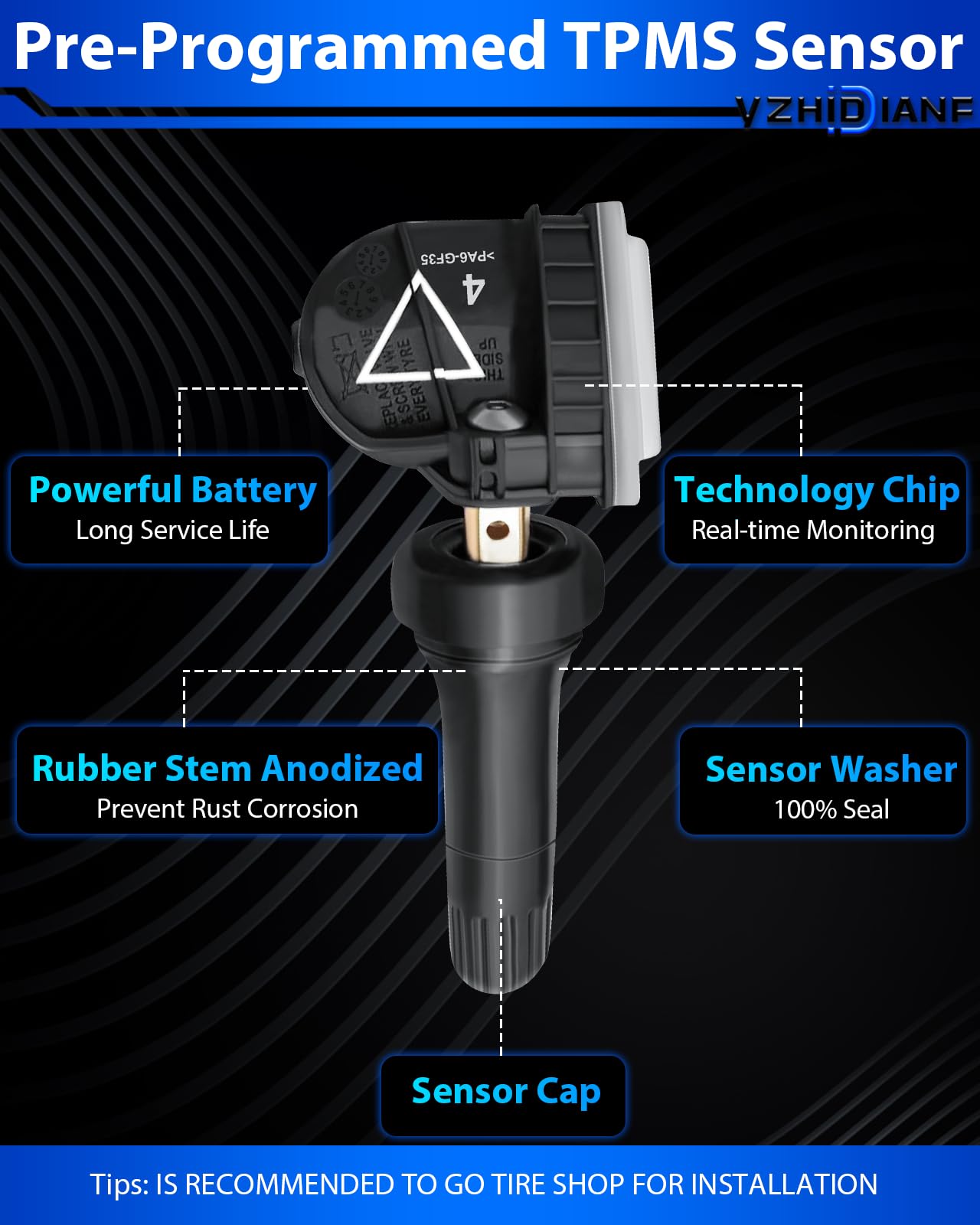 YZHIDIANF Pre-Programed TPMS Sensor for:-Chevy Traverse 2016 2017 2018 2019 2020 2021 2022 Impala 2017 2018 Camaro Malibu for:-B