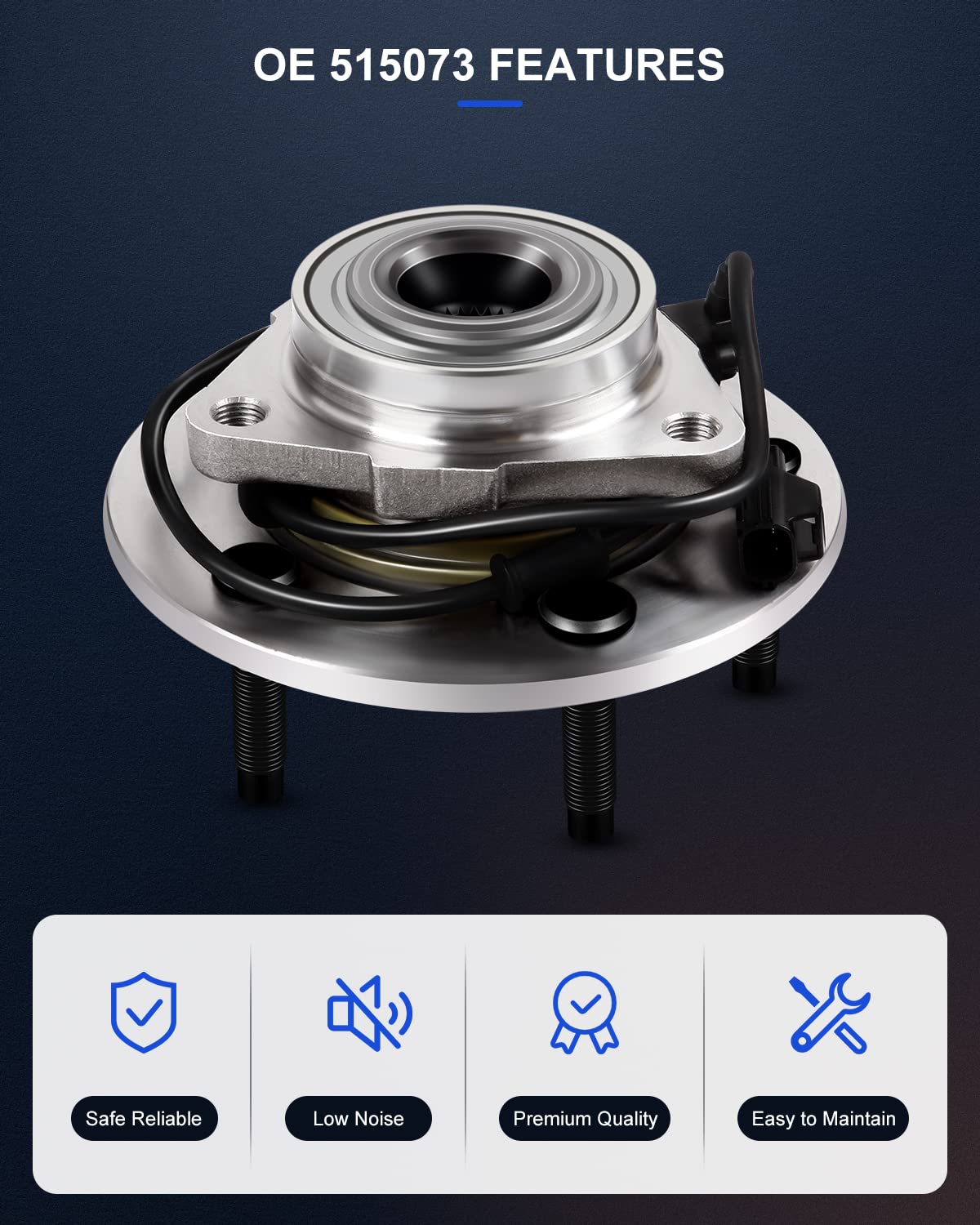 ECCPP Front Wheel Hub Bearing Assembly 5-Lug w/ABS for 2002-2006 Dodge RAM 1500 Compatible with 515073