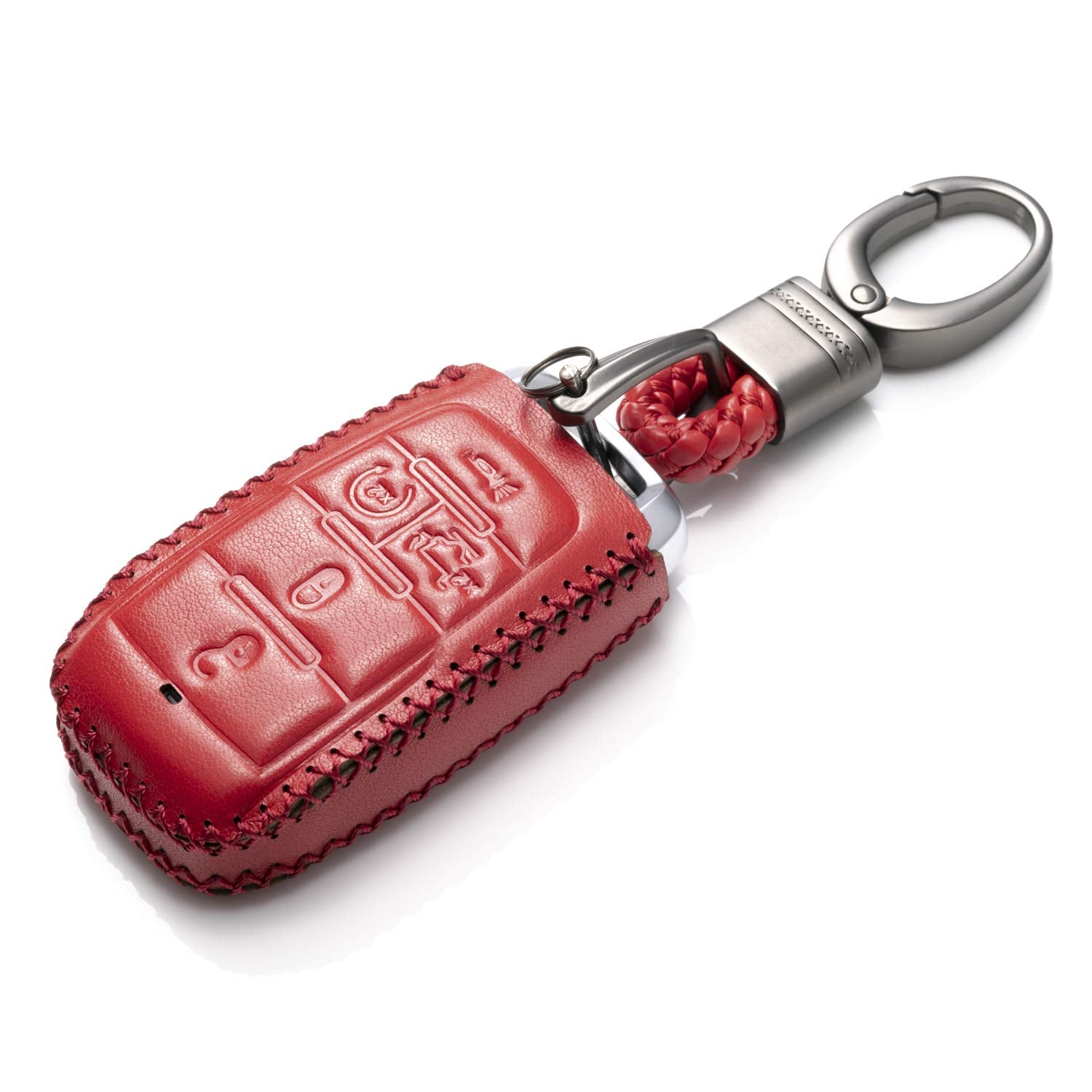 Vitodeco Genuine Leather Smart Key Fob Case Cover Protector Compatible with RAM 1500, RAM 2500, RAM 3500 2019 - 2025 (5-Button w
