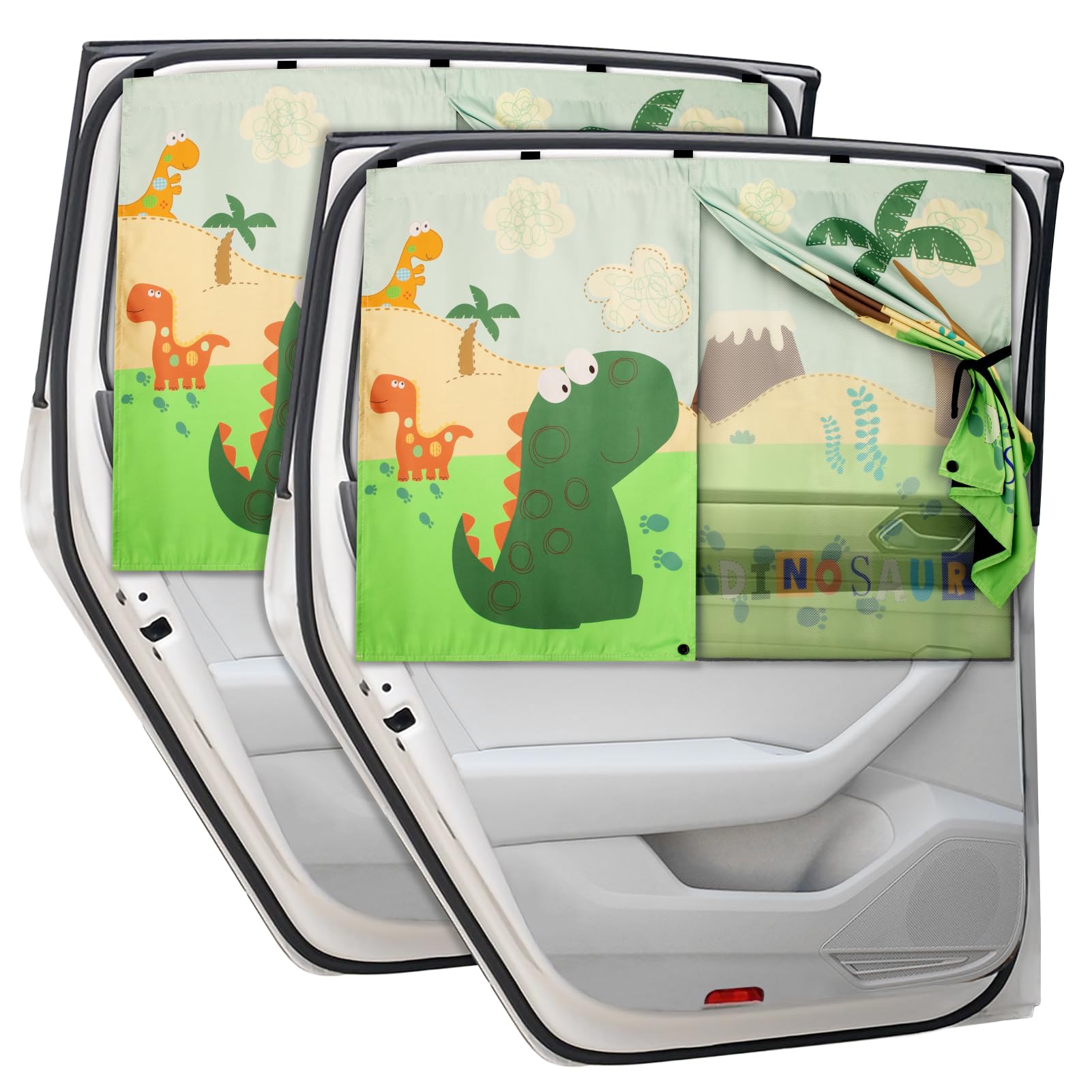 Car Window Shades With Cute Patterns, 2Pcs Magnetic Car Curtains For Privacy Protection Full Covers/Half Shade Options, Auto Sun