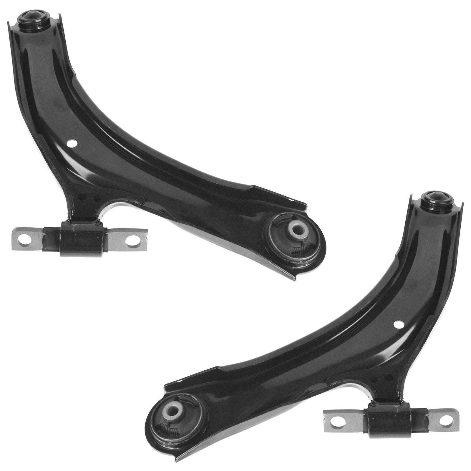 TRQ Lower Control Arm Set with Ball Joints - 2 Piece for 2008-2015 Nissan Rogue - Black, Model PSA62494