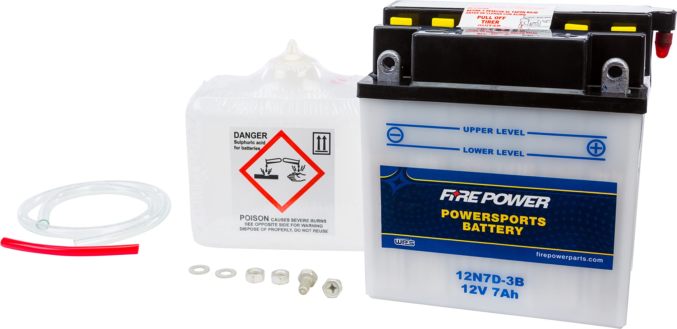 Wps Conventional 12V Standard Battery With Acid Pack 12N7D-3B