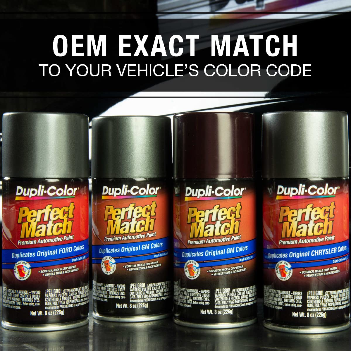 Dupli-Color Perfect Match Spray Paint, 8 oz, Taffeta White, NH578, Automotive Aerosol Paint