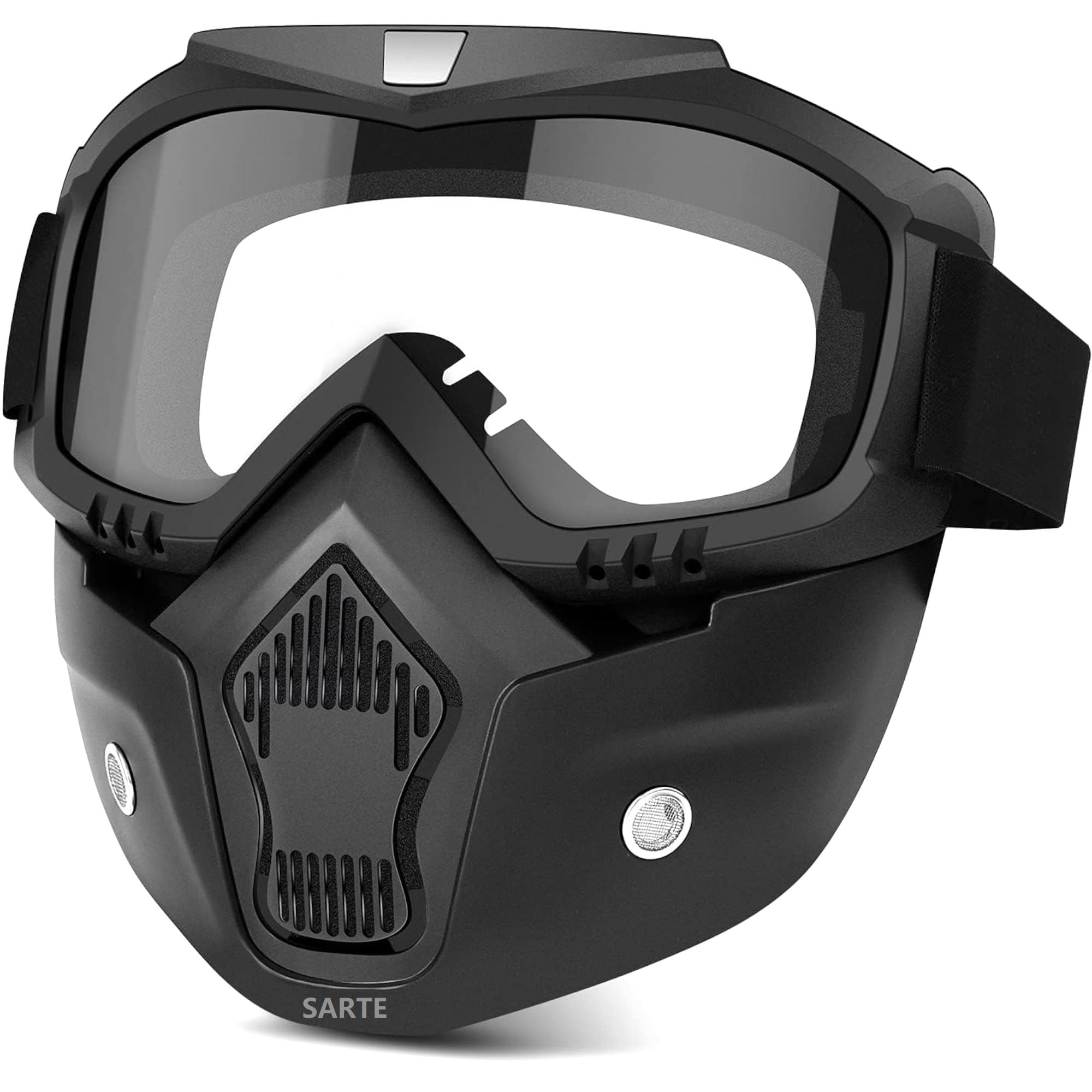 Sarte Tpu Goggle Mask Anti Scratch Uv Protective Open Face & Eyewear Windproof Dirt Shield Adjustable Strap Soft Foam Padded Det