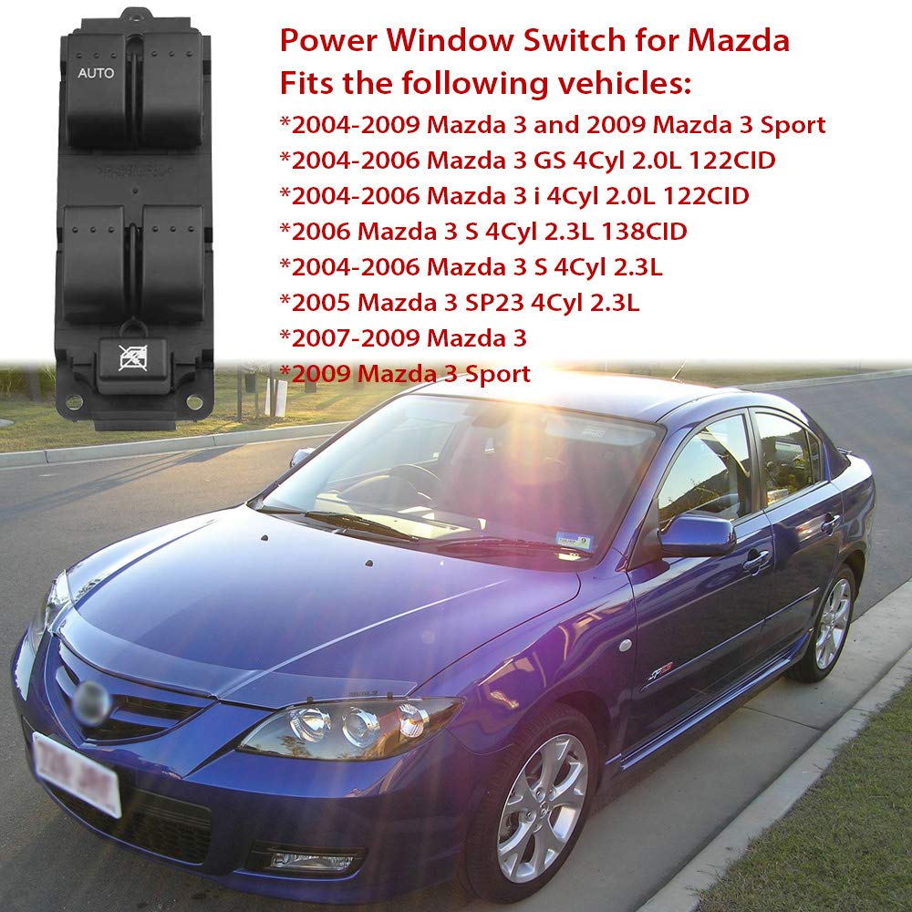 Mango S Driver Side Power Window Switch Bn8F66350A For 2004-2009 Mazda 3, 2009 Mazda 3 Sport,Bn8F66350