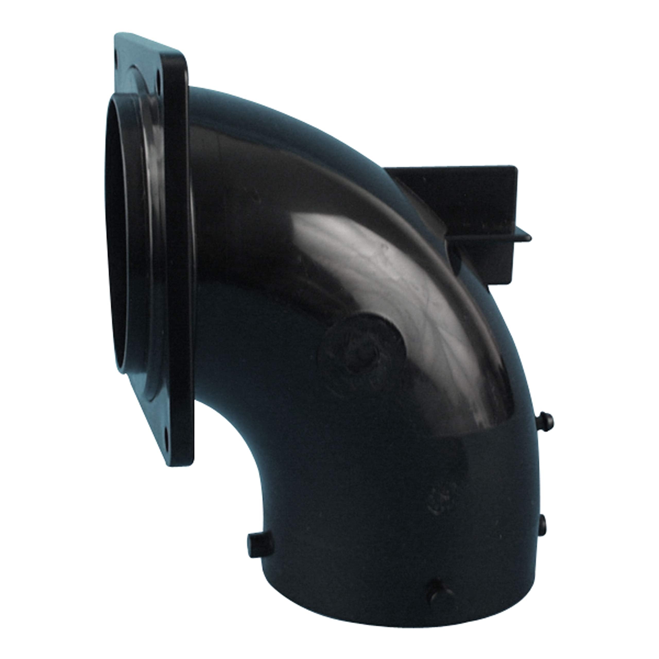 Valterra T1035 Flanged Valve Fitting  90 Ell, 3 inch Bayonet x 3 inch Rotating Flange , Black