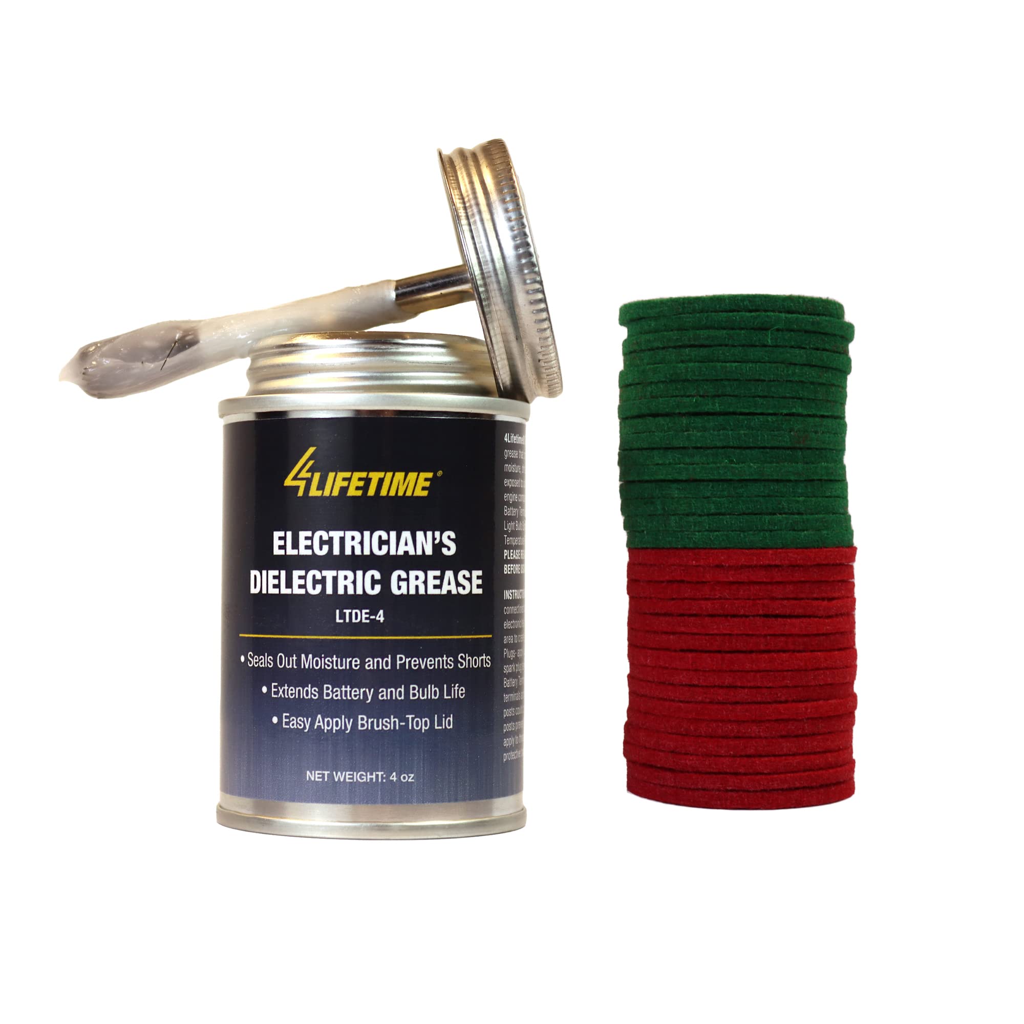 Dielectric Silicone Grease With Battery Terminal Post Washers - Waterproof And Non-Conductive Lubricant For Electrical And Autom