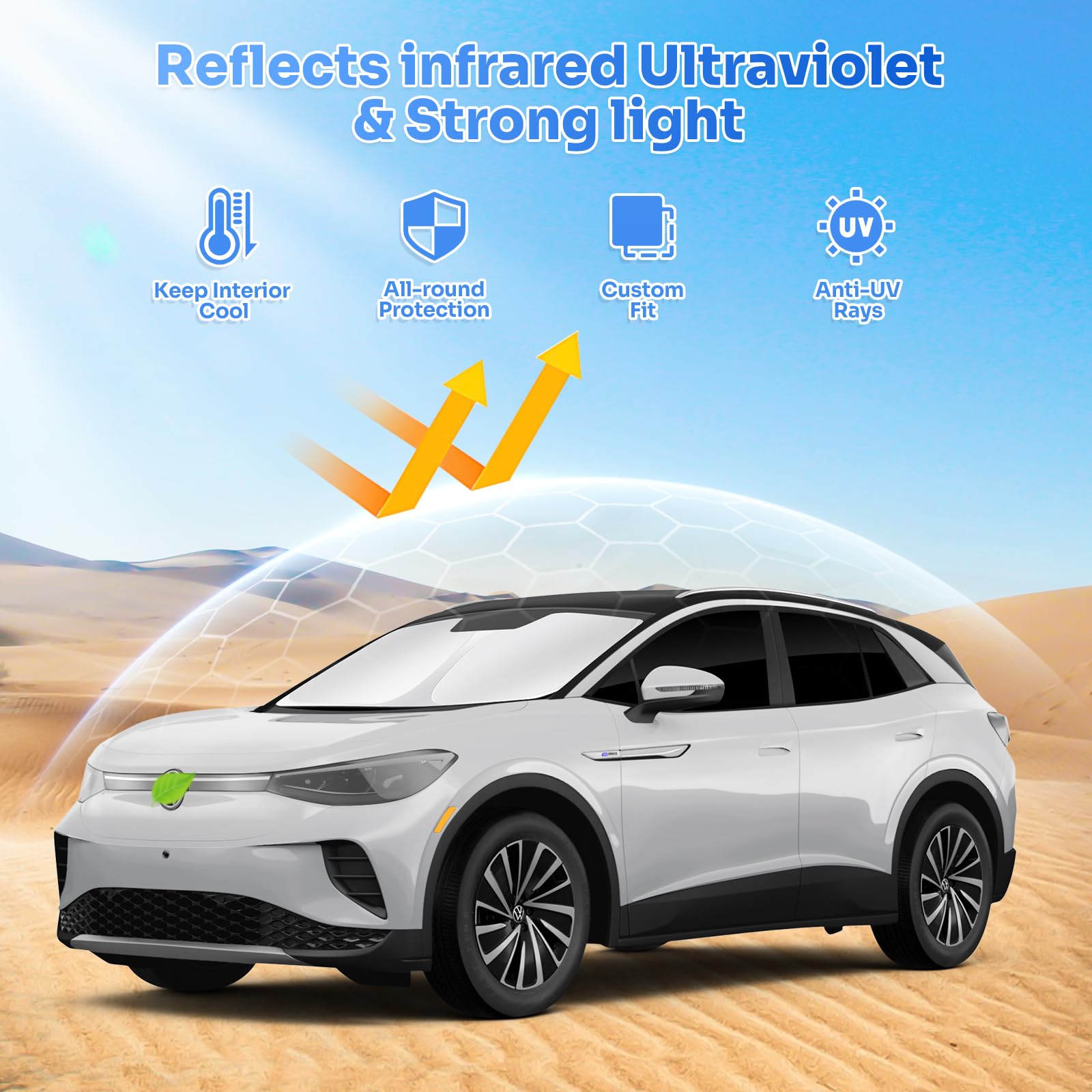 Canvcle Sunshades For 2021-2025 Volkswagen/Vw Id.4 Accessories Windshield Sun Shade Side Rear Window Shade Cover Sun Visor Shiel