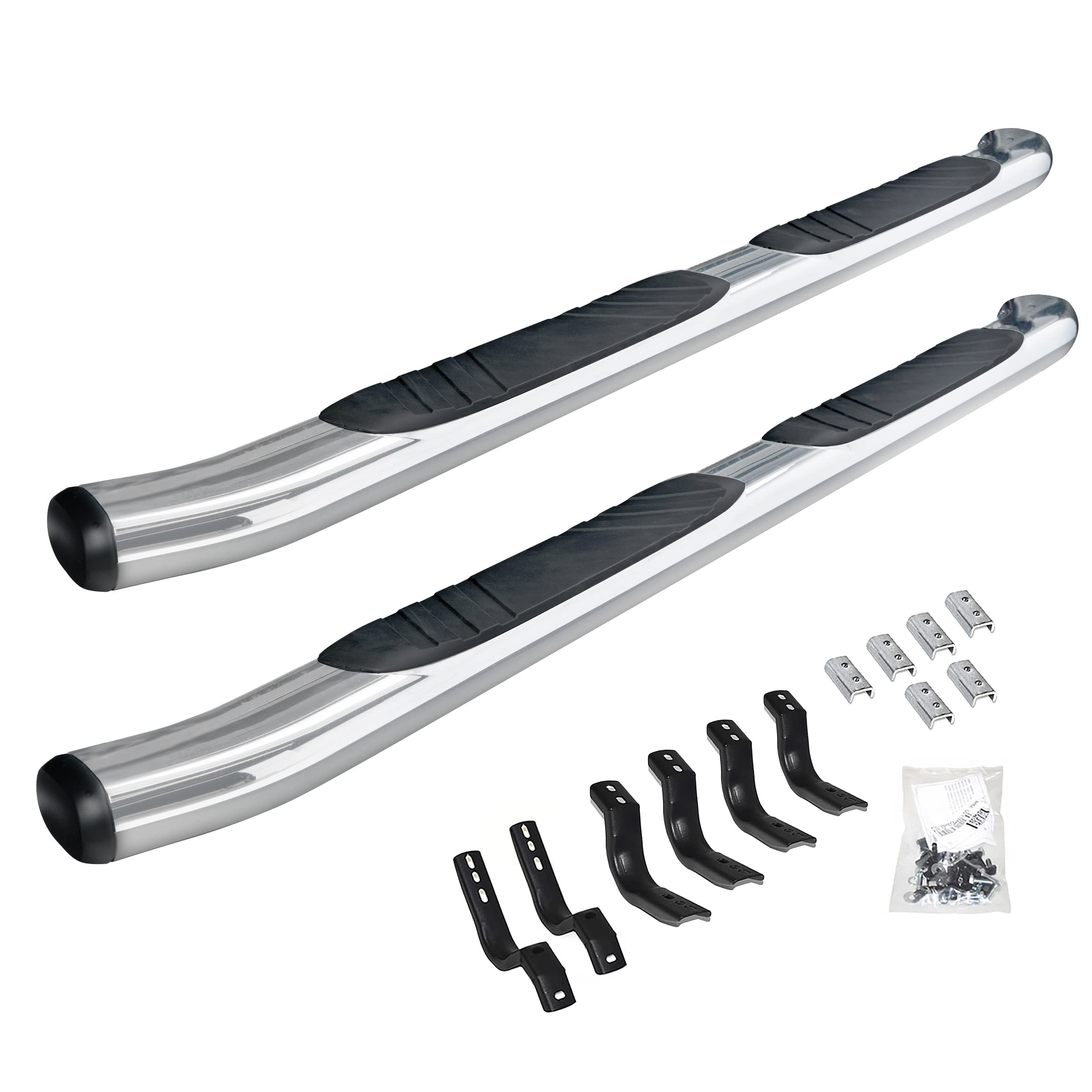 Go Rhino 685443587Cc 5' Oe Xtreme Composite Side Steps With Mounting Brackets Kit - Chrome - Crew Max For Toyota 22-24 Tundra (Crew Cab Pickup)