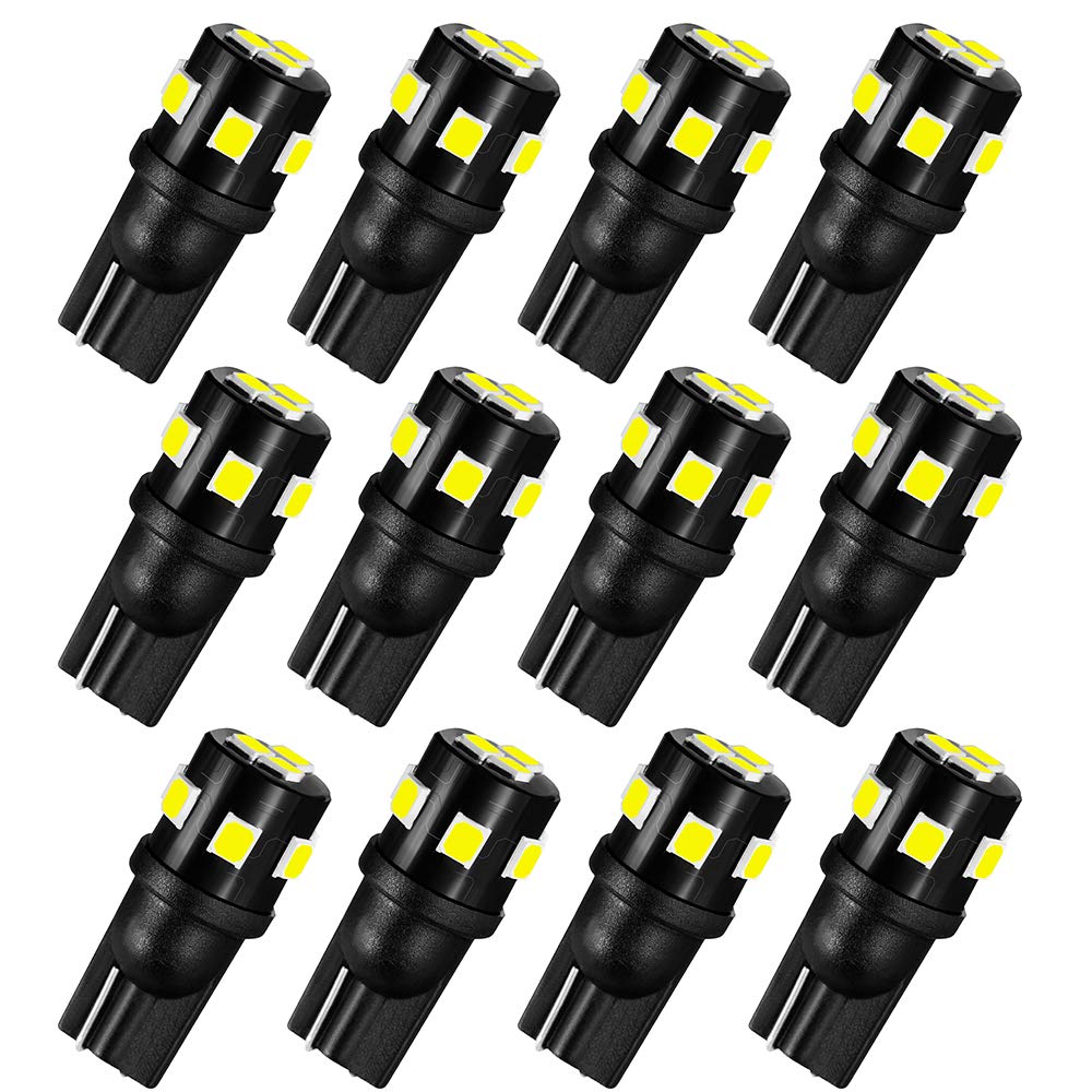 Auxlight T10 921 194 168 912 Led Bulbs White 12-Pack, Super Bright 12 Volt Led Replacement For Rv Camper Trailer Boat Trunk Inte