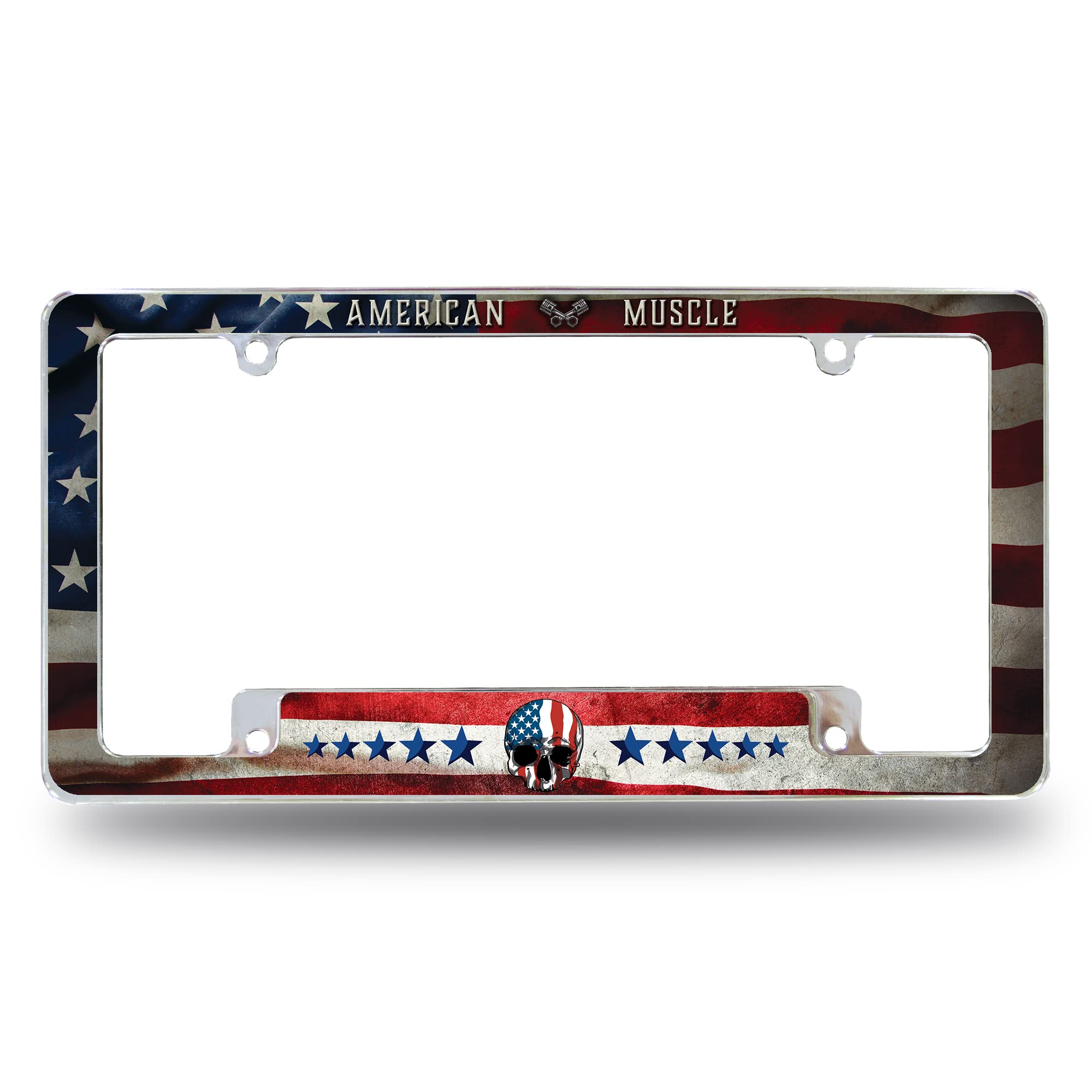 Rico Industries American Tough Guy All Over Automotive License Plate Frame for Car/Truck/SUV (12 x 6)