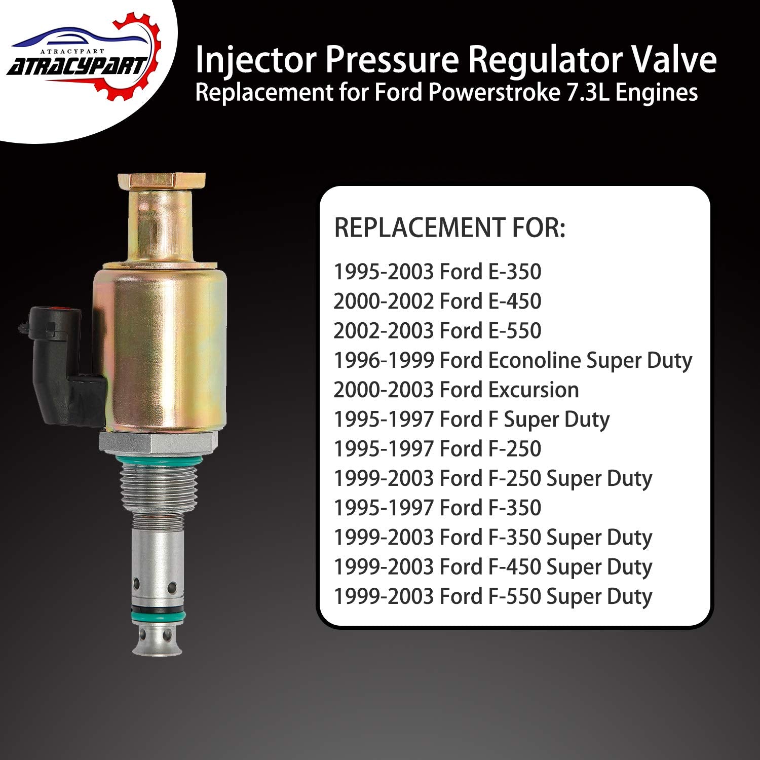 ATRACYPART IPR Valve with ICP Sensor for 1995-2003 Ford Super Duty & Econoline | Replaces F81Z9C968AB, F6TZ9F838A