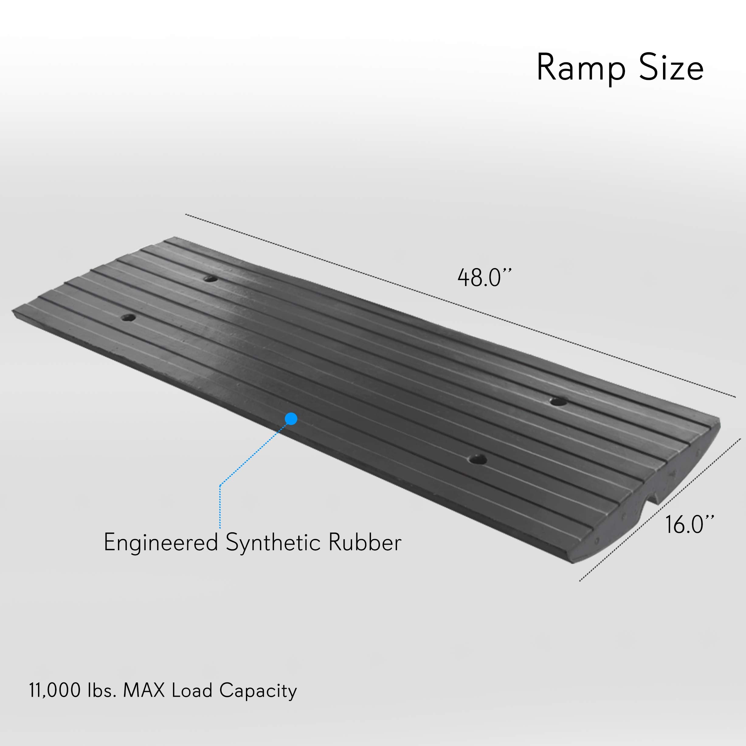 Pyle Car Driveway Adjustable Curb Ramps - 3 Pack Heavy Duty Rubber Threshold Ramp Kit Set -For Loading Dock, Garage, Sidewalk, T