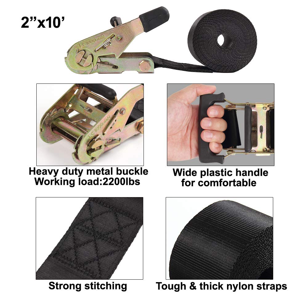 Ayaport Endless Ratchet Strap Large Ratcheting Tie Down 2 Inches 20 Feet Motorcycle Car Roof Rack Trailer Cargo Straps