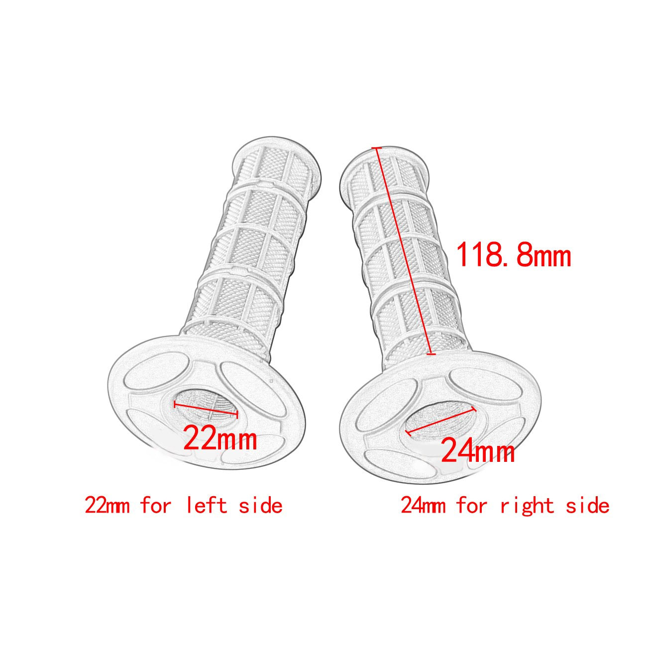 7/8'' Practical Motorcycle Hand Grips Dirt Bike Motocross Gel Handlebar 2Pc- Yellow