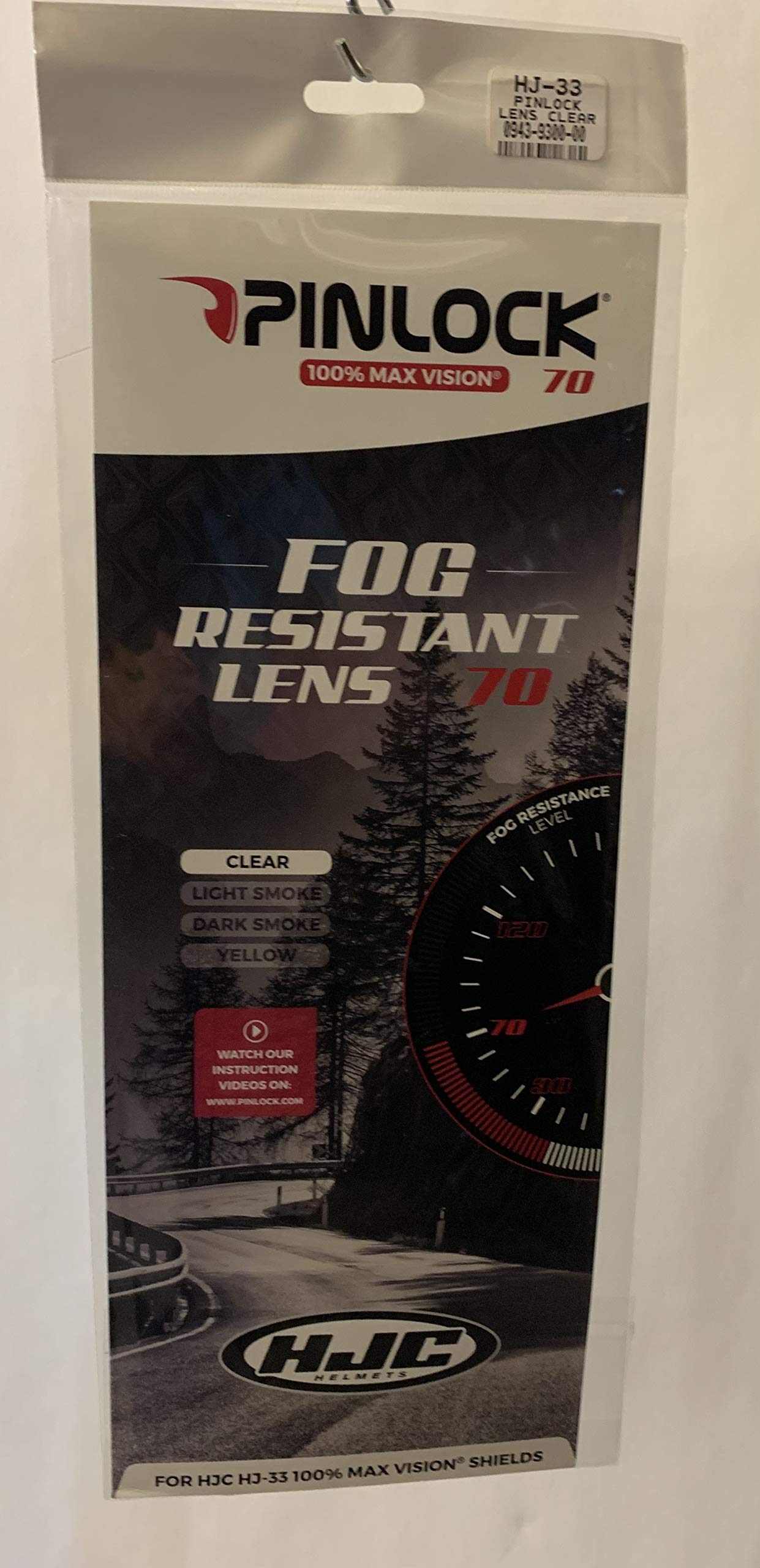 Hjc Pinlock Fog Resistant Lens 70 Clear For Hj-33 100% Max Vision Shields For Pinlock Equipped Shields (Clear)