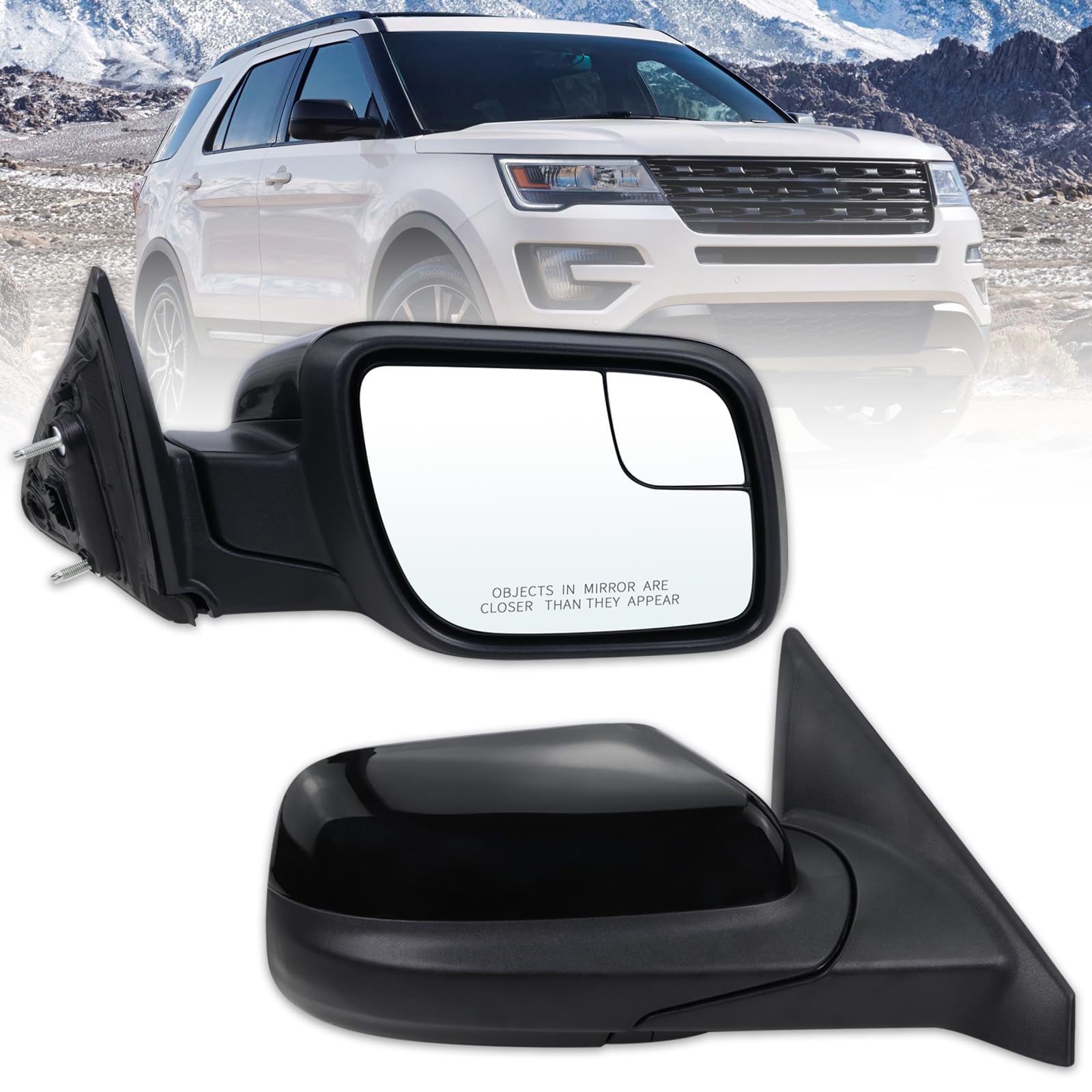 Lqito Right Passenger Side Mirror Compatible With 2011 2012 2013 2014 2015 2016 2017 2018 2019 Ford Explorer With Manual Folding