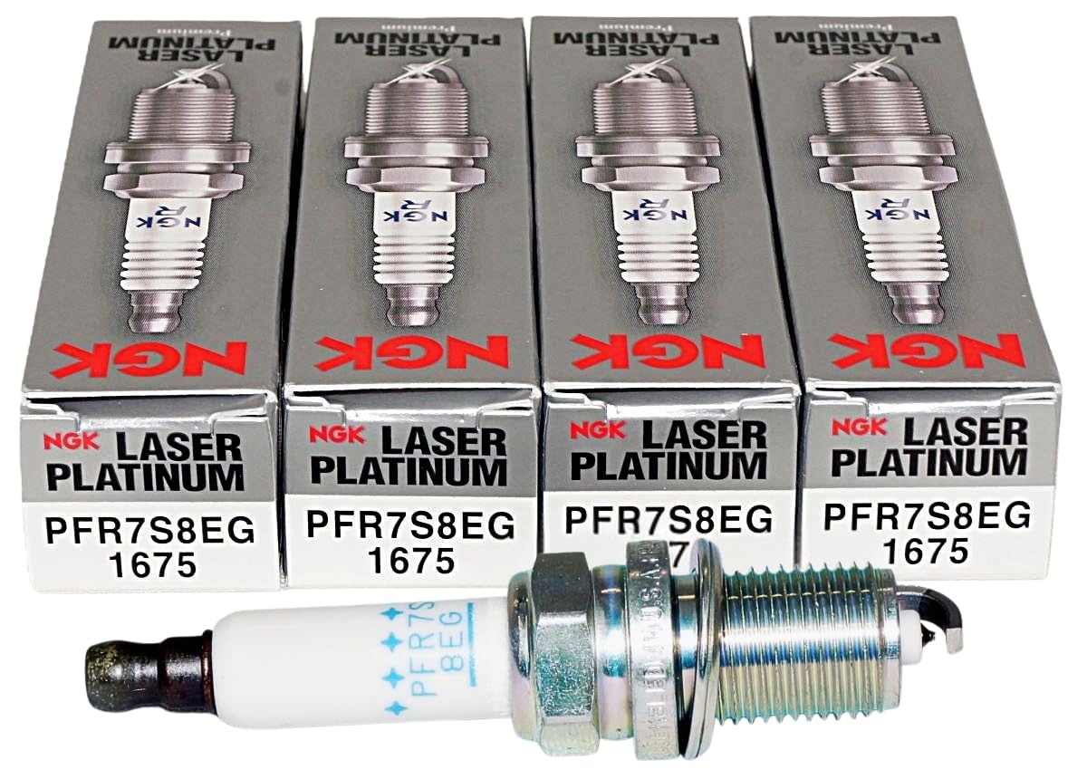 NGK 1675 Spark Plug PFR7S8EG Fine-Wire Laser Welded Dual Platinum Series Compatible with Audi, Volkswagen - 2.0L, Inline 4 Engin