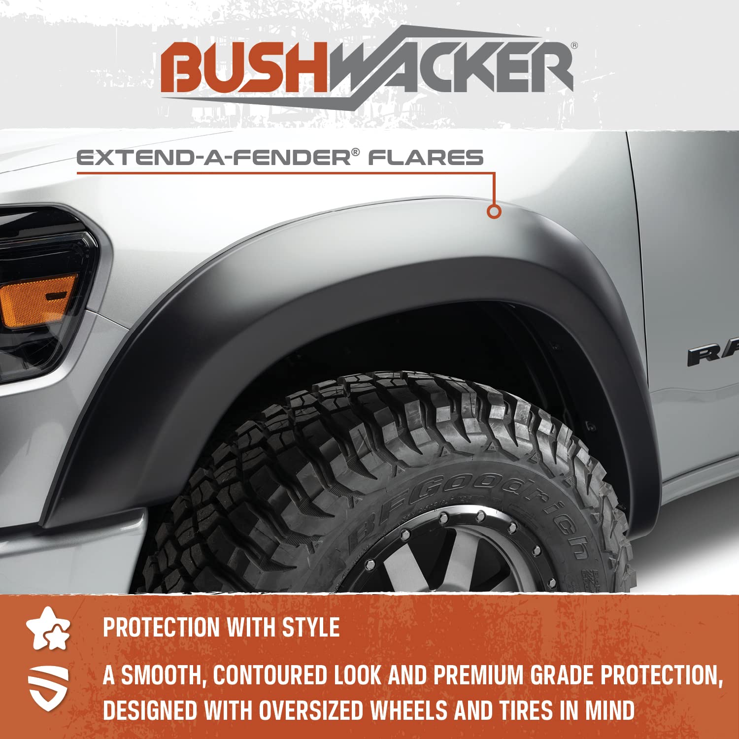 Bushwacker 22004-11 Ford Extend-A-Fender Flare - Rear Pair