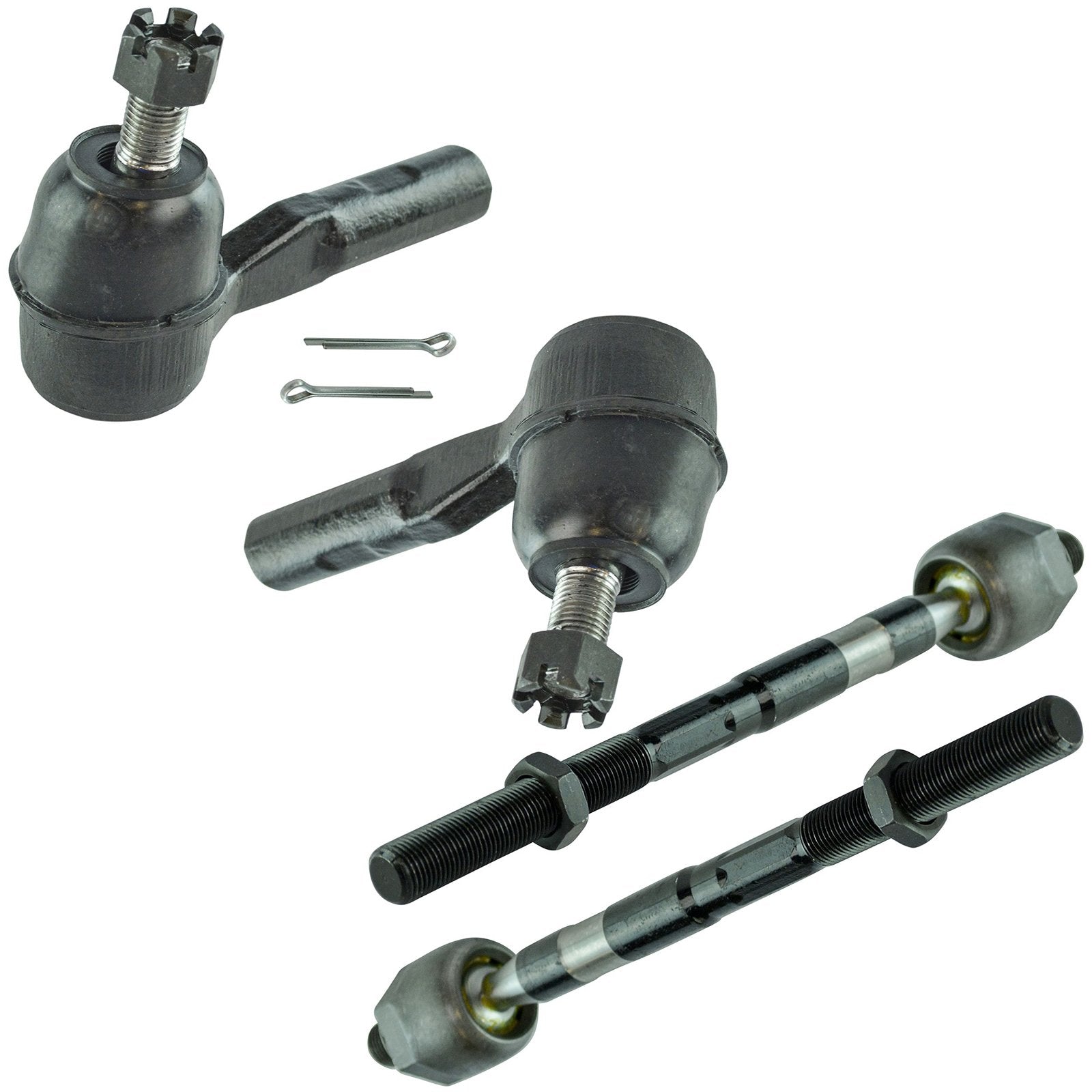 Trq Front Inner And Outer Tie Rod Set Compatible With 2006-2012 Chevrolet Colorado Gmc Canyon 2006 Isuzu I-350 2007-2008 I-370