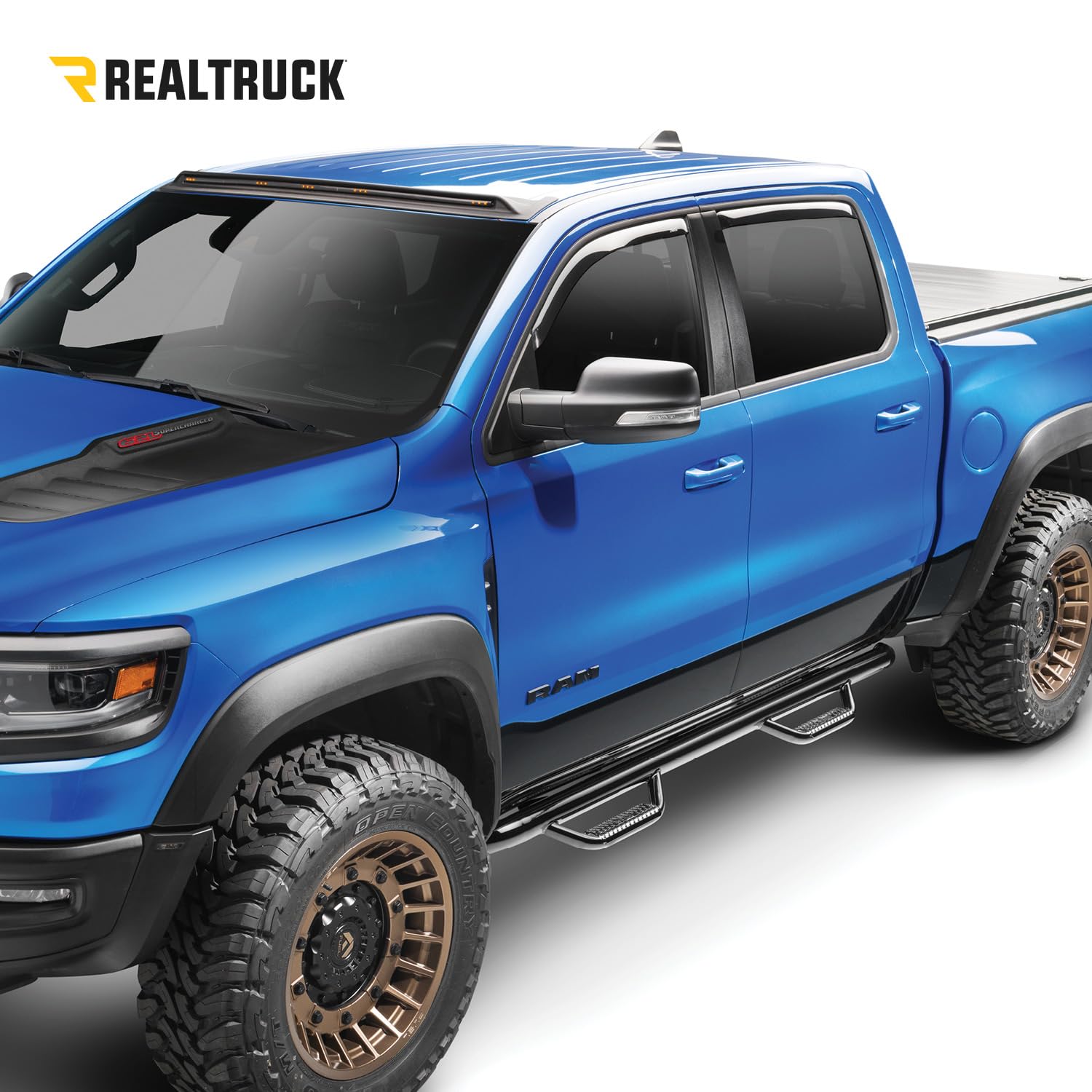 N-Fab Nerf Steps For Silverado/Sierra | Cab Length, Heavy Duty Steel, Gloss Back | C1971Qc | Fits 2019-2024 Chevrolet Silverado/Gmc Sierra 1500, 2020-2021 2500/3500 (Next Generation) Double Cab