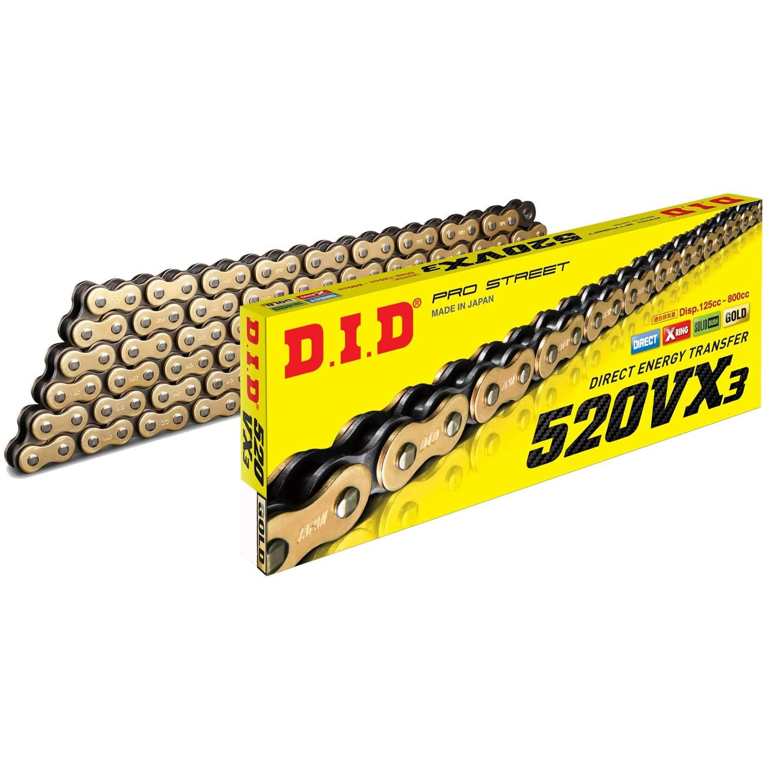 D.I.D 520VX3 Gold X-Ring Chain 110 Link