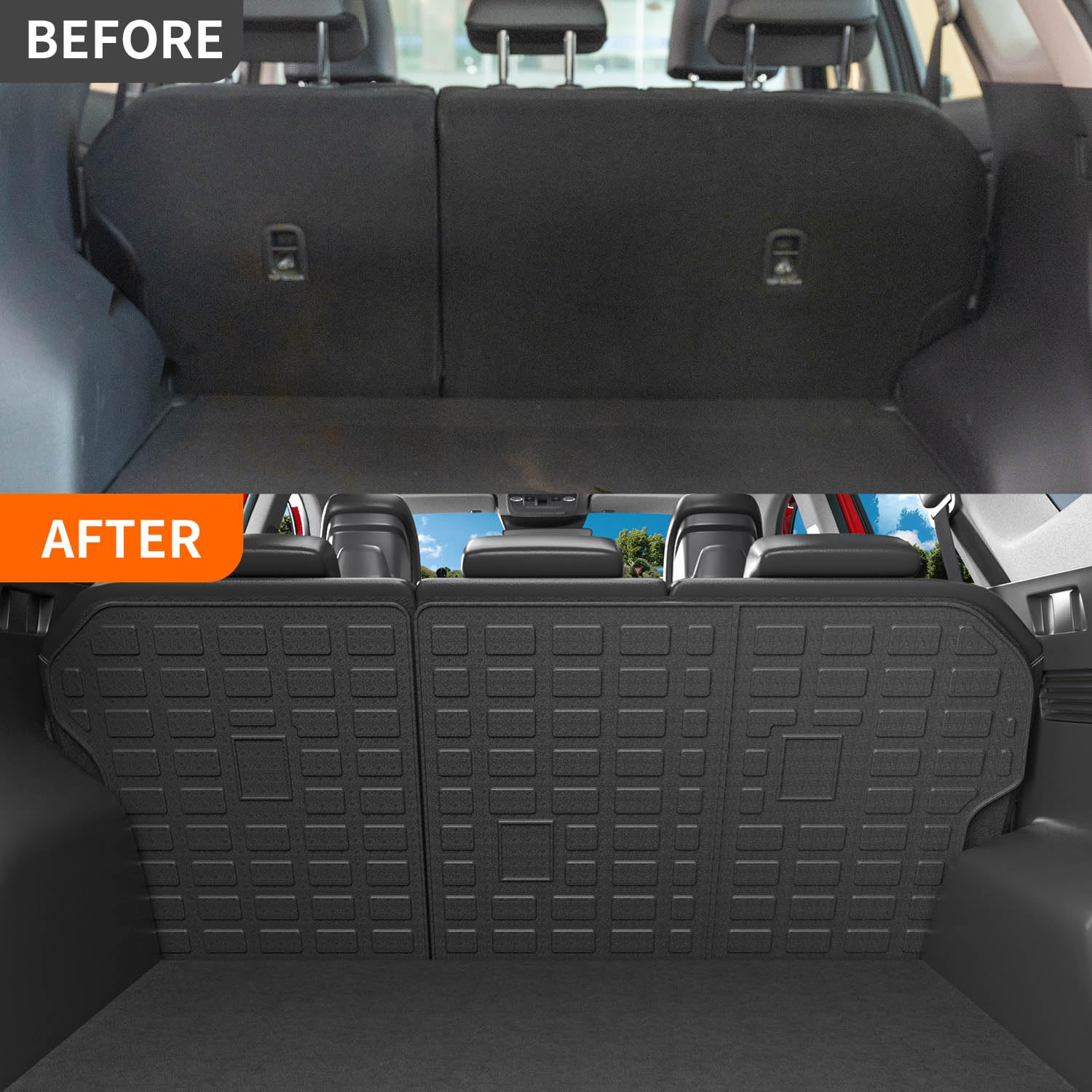 Powoq Fuel&Hybrid Cargo Liner Compatible With 2023-2025 Kia Sportage Trunk Mat Cargo Mat Seat Back Protector Tpe Mat (Not Fit Ph
