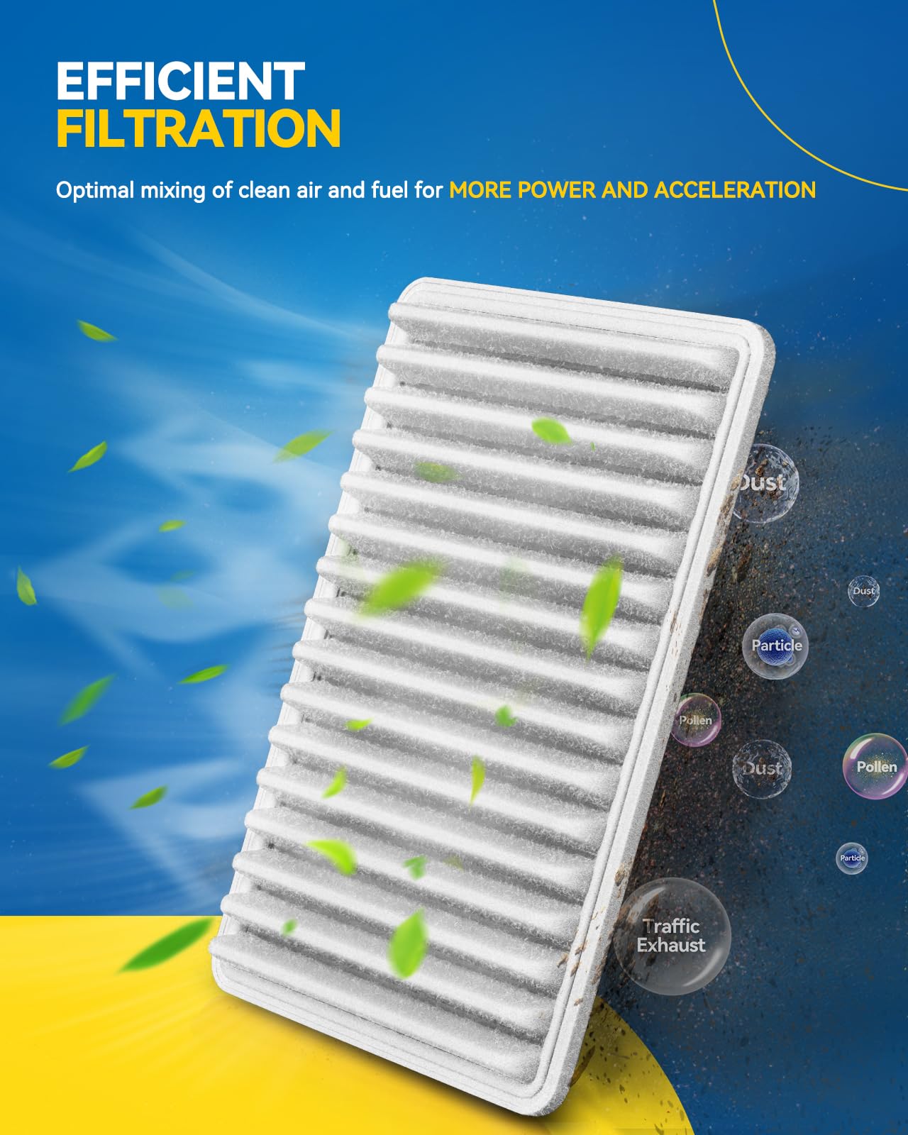 PHILTOP Engine air filter CA10495 Replacement for 2006-2015 Mazda MX-5 Miata L4 2.0L, Rigid Panel