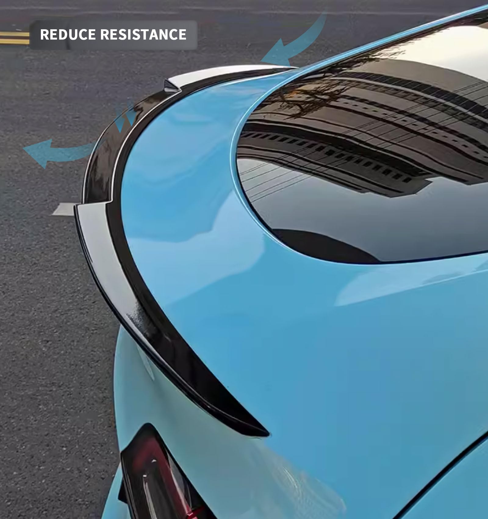 BDBO Spoiler for Tesla Model 3 Highland Only for 2024+ Wing Rear Spoiler Trunk Tail Rear Trunk Lid,M4 Style Glossy Black Perform