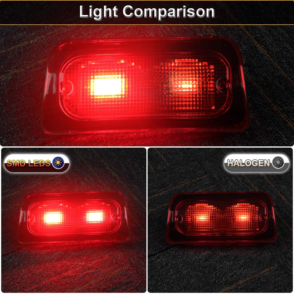Urite2Go 3Rd Third Brake Light Red Lens Regular Crew Cab Only Compatible With 1994-2004 Chevy S10 Gmc Sonoma High Mount Stop Lam