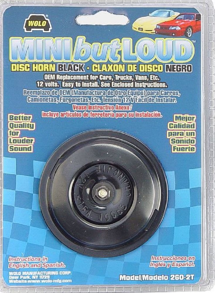 Wolo (260-2T) Mini But Loud Disc Horn - 12 Volt, Black Finish