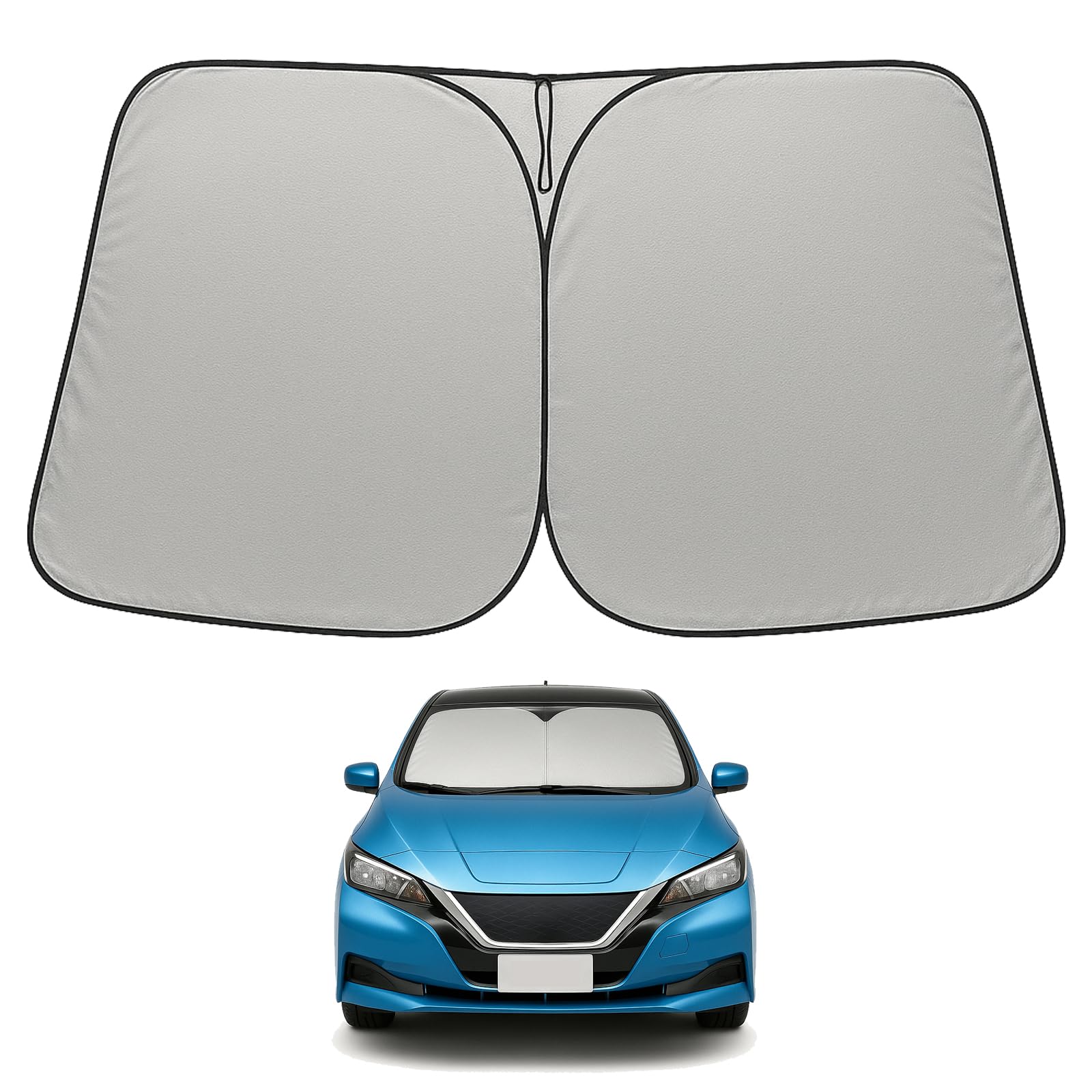 Proadsy 2025 Upgrade Windshield Sun Shade Custom Fit 2018-2023 2024 2025 Nissan Leaf Foldable Front Sunshade Protector Sun Visor