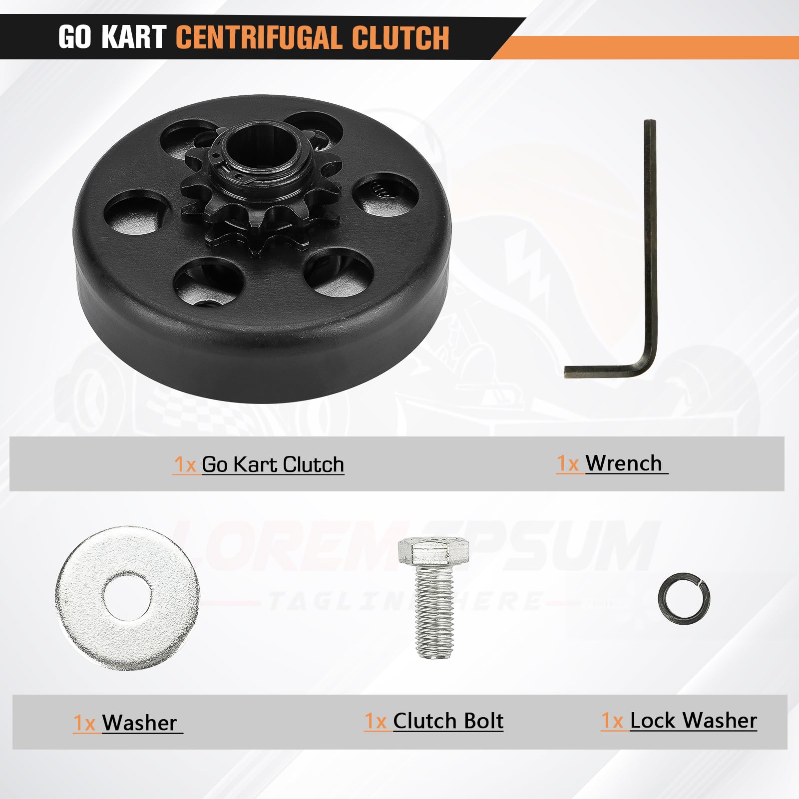 Beitetoo Go Kart Clutch 3/4" Bore 10T for Predator 212CC & Honda Engines - Model 8TOC007-max