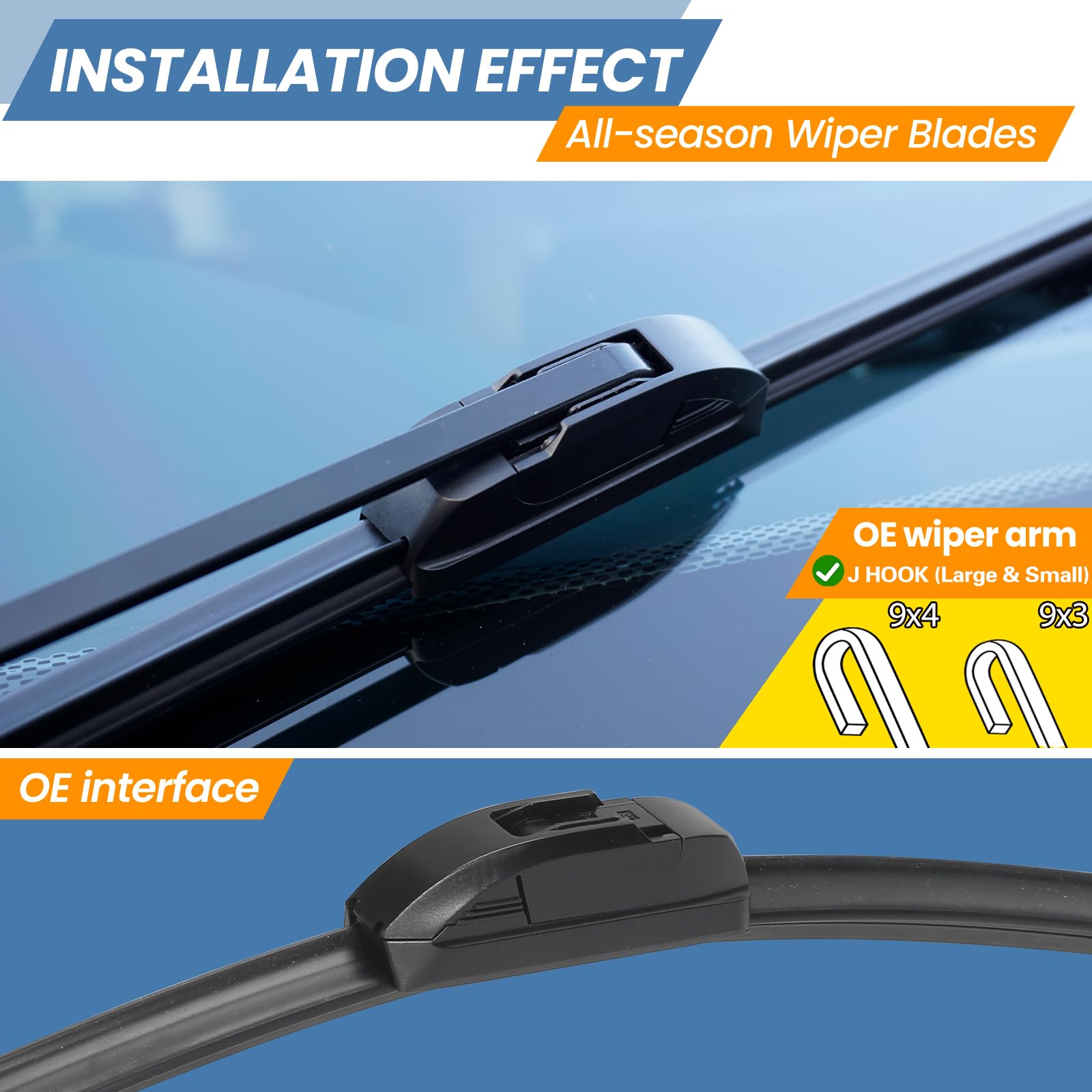 Gspscn Oem Quality 26''+14'' Premium Original Replacement Windshield Wiper Blades,Quiet And Durable Stable High Performance All-