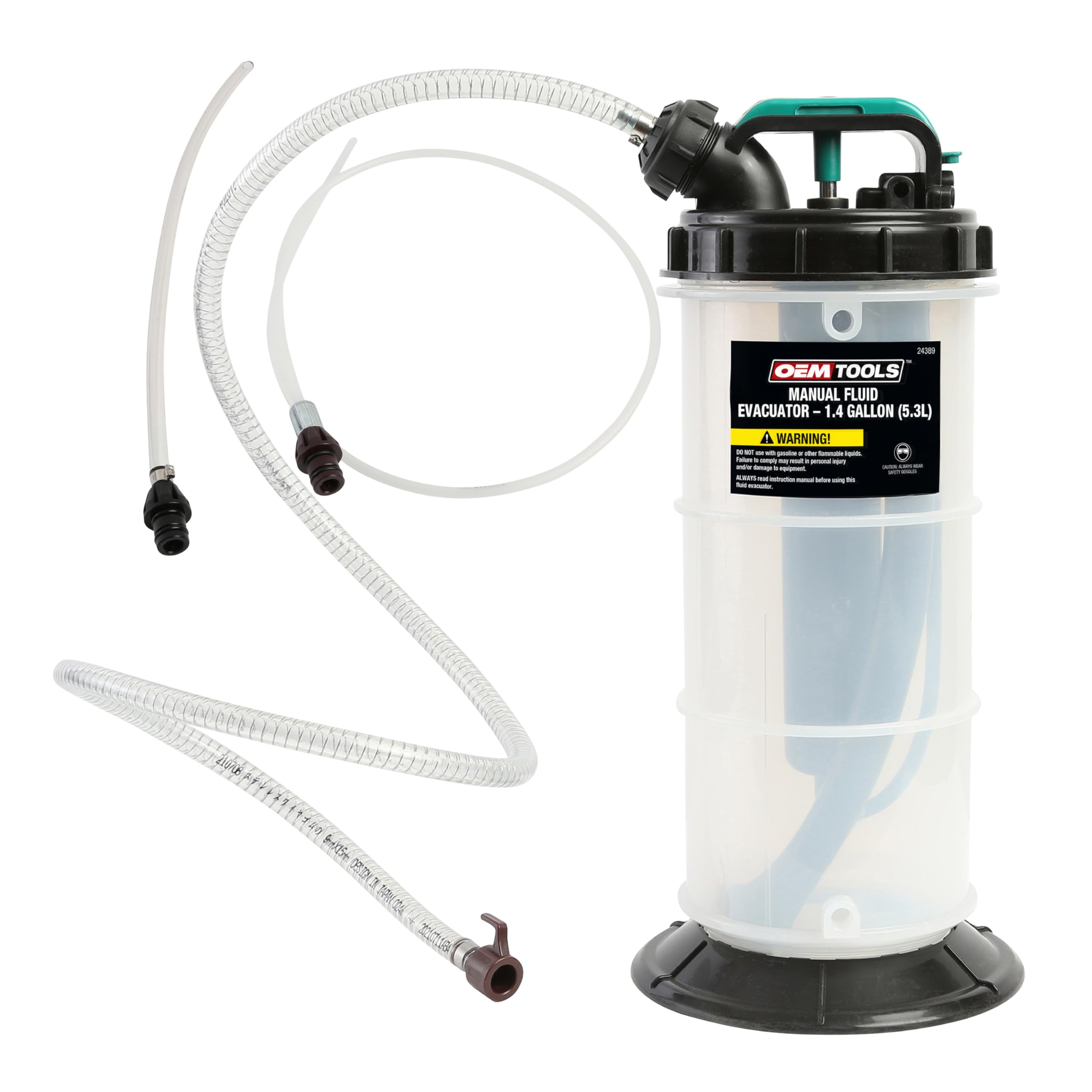 OEMTOOLS 24389 Manual Fluid Extractor Pump, 1.4 Gallon (5.3L) Oil Extractor Pump Capacity, Use for Oil, Coolant, and Transmissio