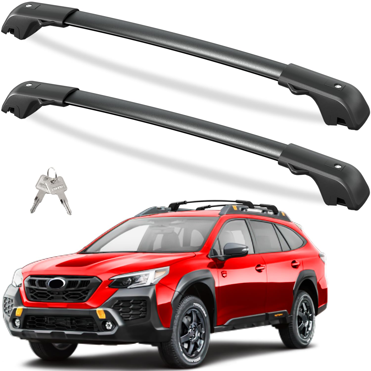 Tuyoung 220lbs Lockble Roof Rack Cross Bars Compatible with Subaru Outback Wilderness 2022 2023 2024 2025 with Raised Side Rails