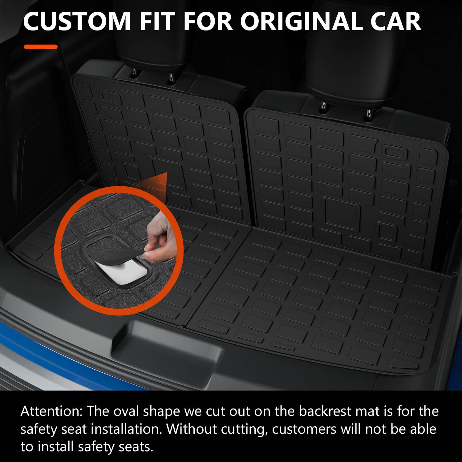 Powoq Trunk Mat With Backrest Mat Compatible With 2020-2025 Ford Explorer 6&7 Seat Cargo Liner Replacement For 2020-2022 2023 20