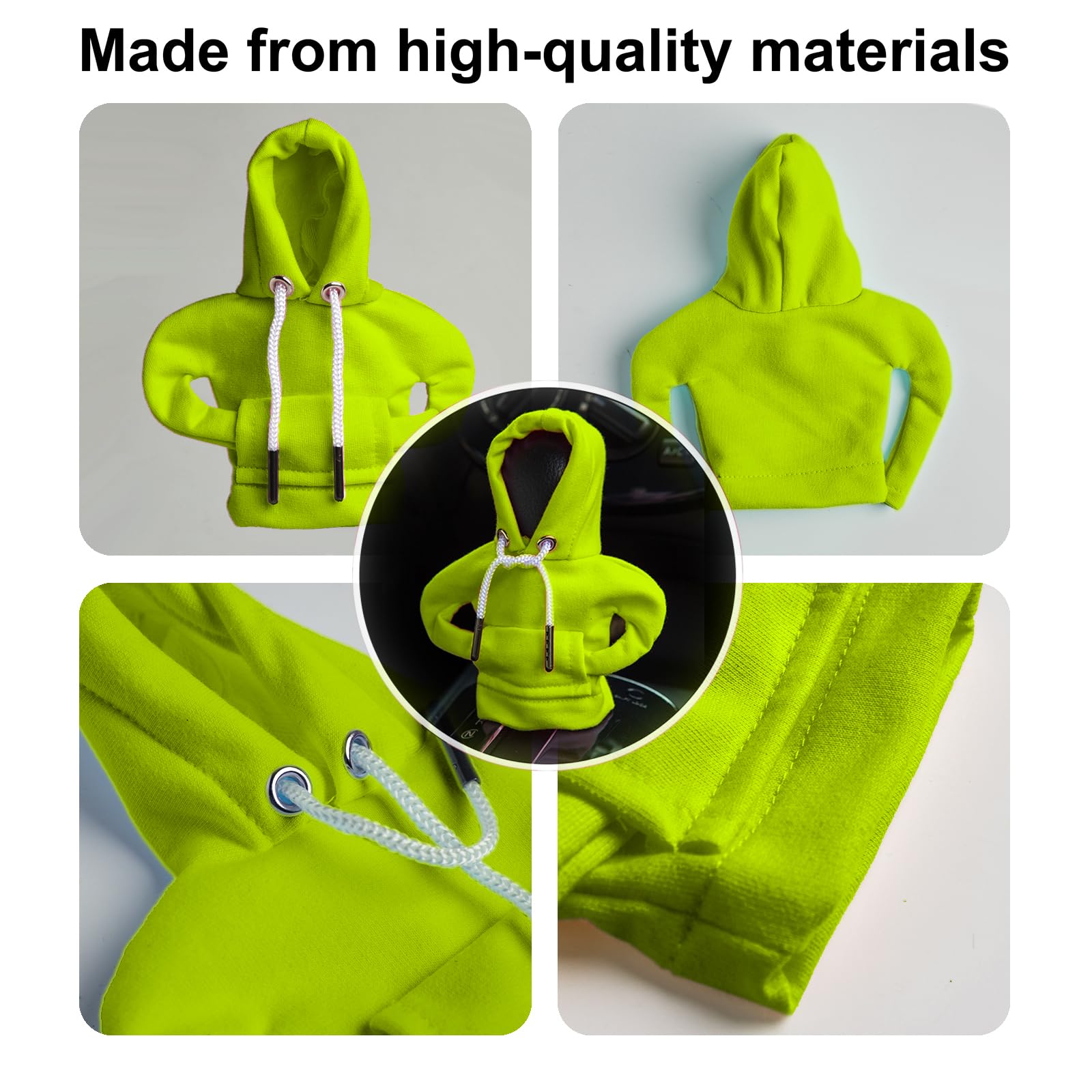 2Pcs Car Shift Knob Hoodie,Gear Shift Hoodie,Funny Sweater Hoodie For Gearshift,Automotive Interior Accessories(Green And Pink)