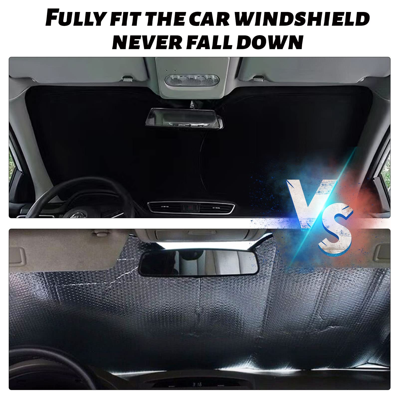 Moricere Upgrade Windshield Sun Shade With Usa Flag For Chevrolet Camaro 2016-2024, Foldable Windshield Sun Visor Blocks Uv Rays
