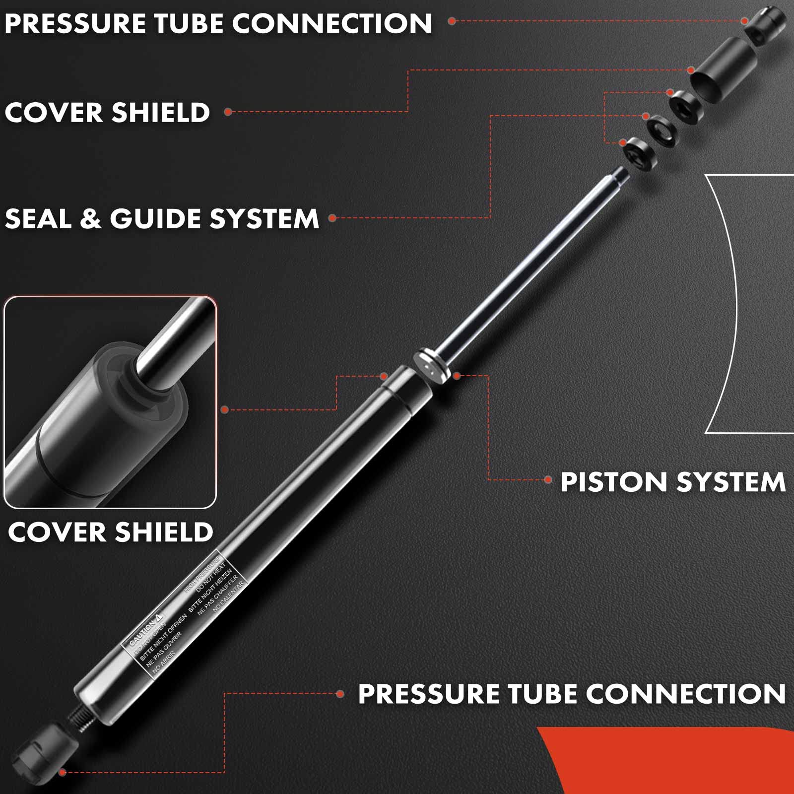 A-Premium Tailgate Lift Supports Shock Struts Spring Prop Compatible With Lexus Rx350 Rx450H 2010-2015 With Power Liftgate 2-Pc