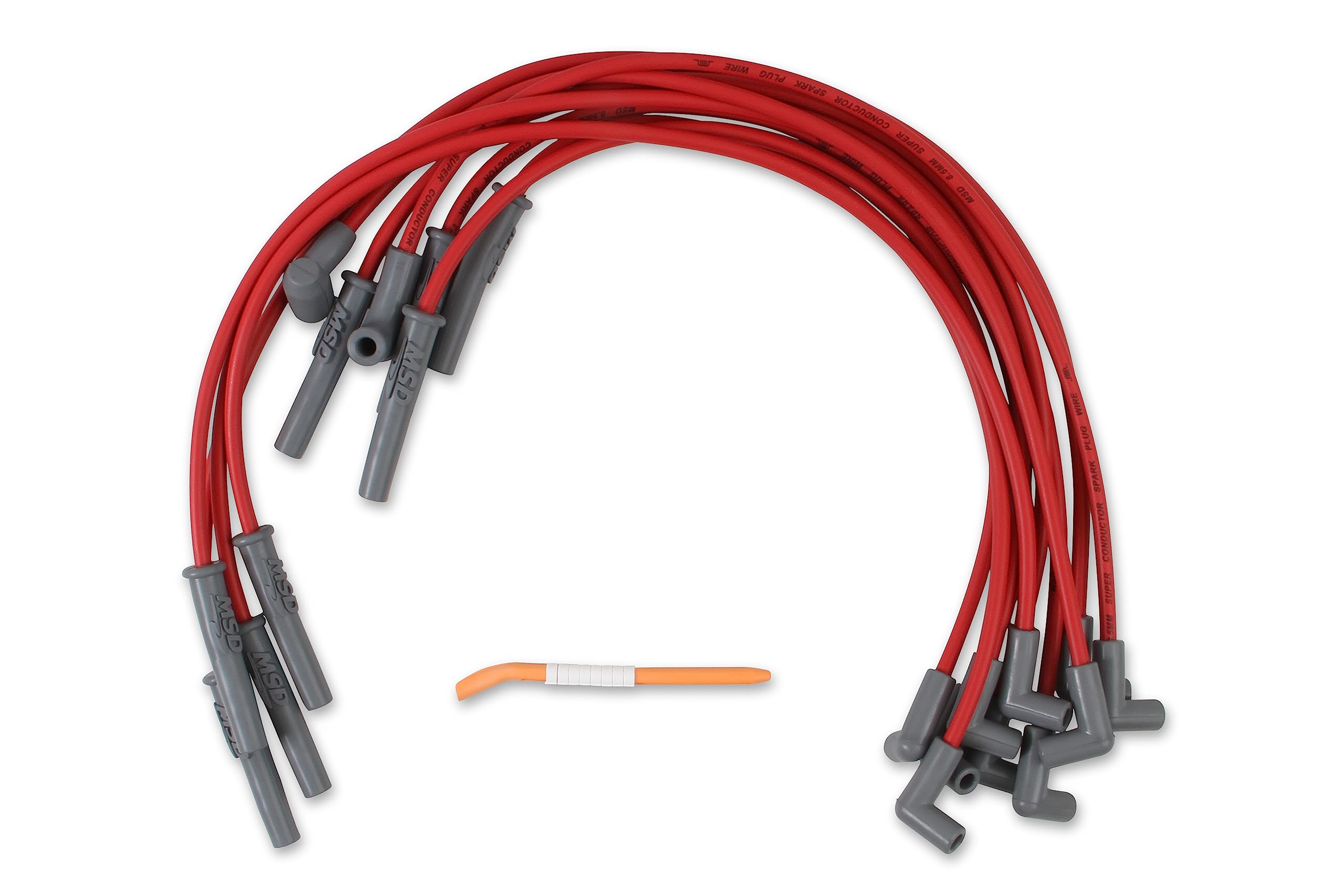 MSD 31329 Super Conductor Spark Plug Wire Set HEI, 8.5mm, High Performance, Durable, No Color, for Reliable Engine Start and Performance