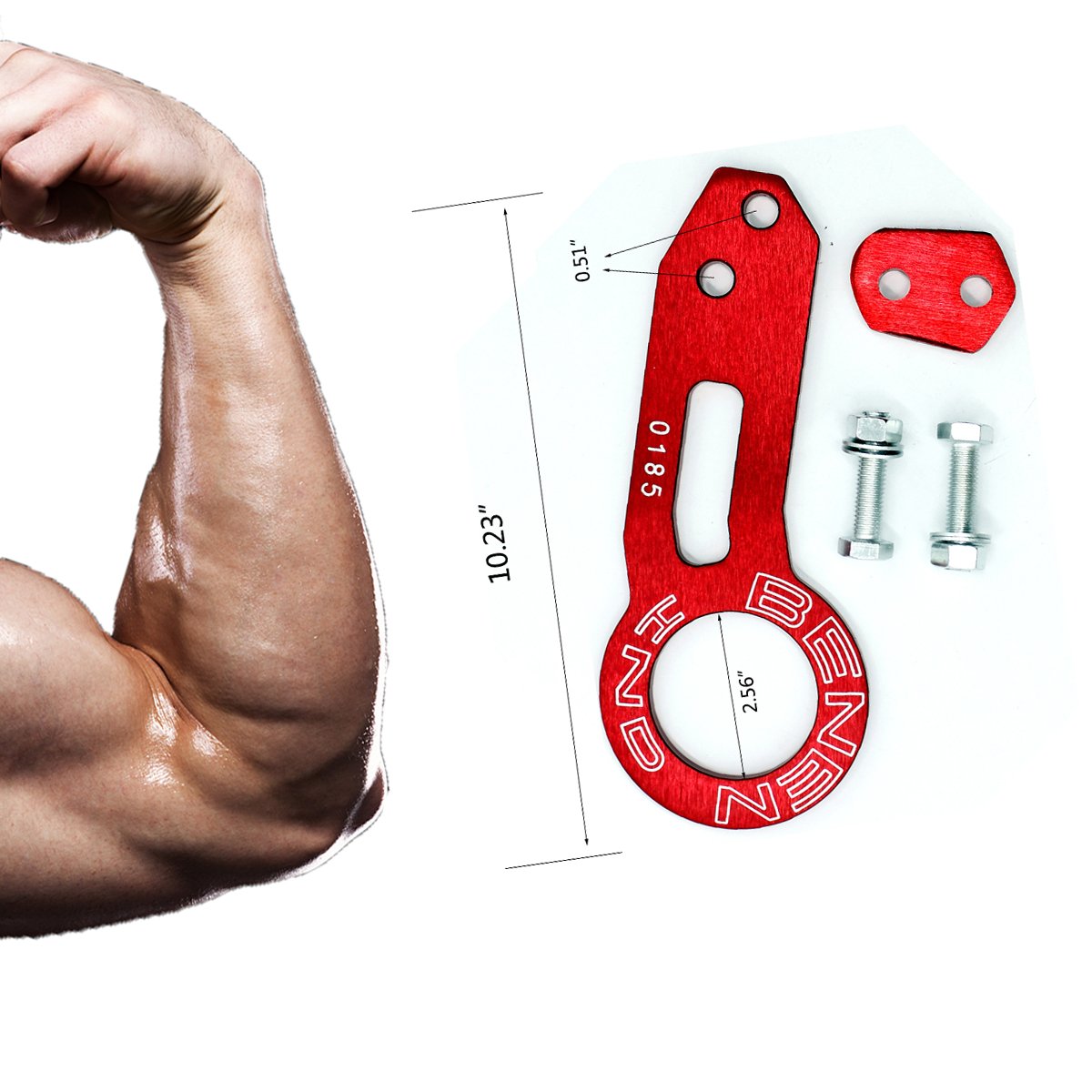 Heart Horse Aluminum Tow Hook Ring - JDM Quick Release Trailer Accessory, Red, Model sku1172