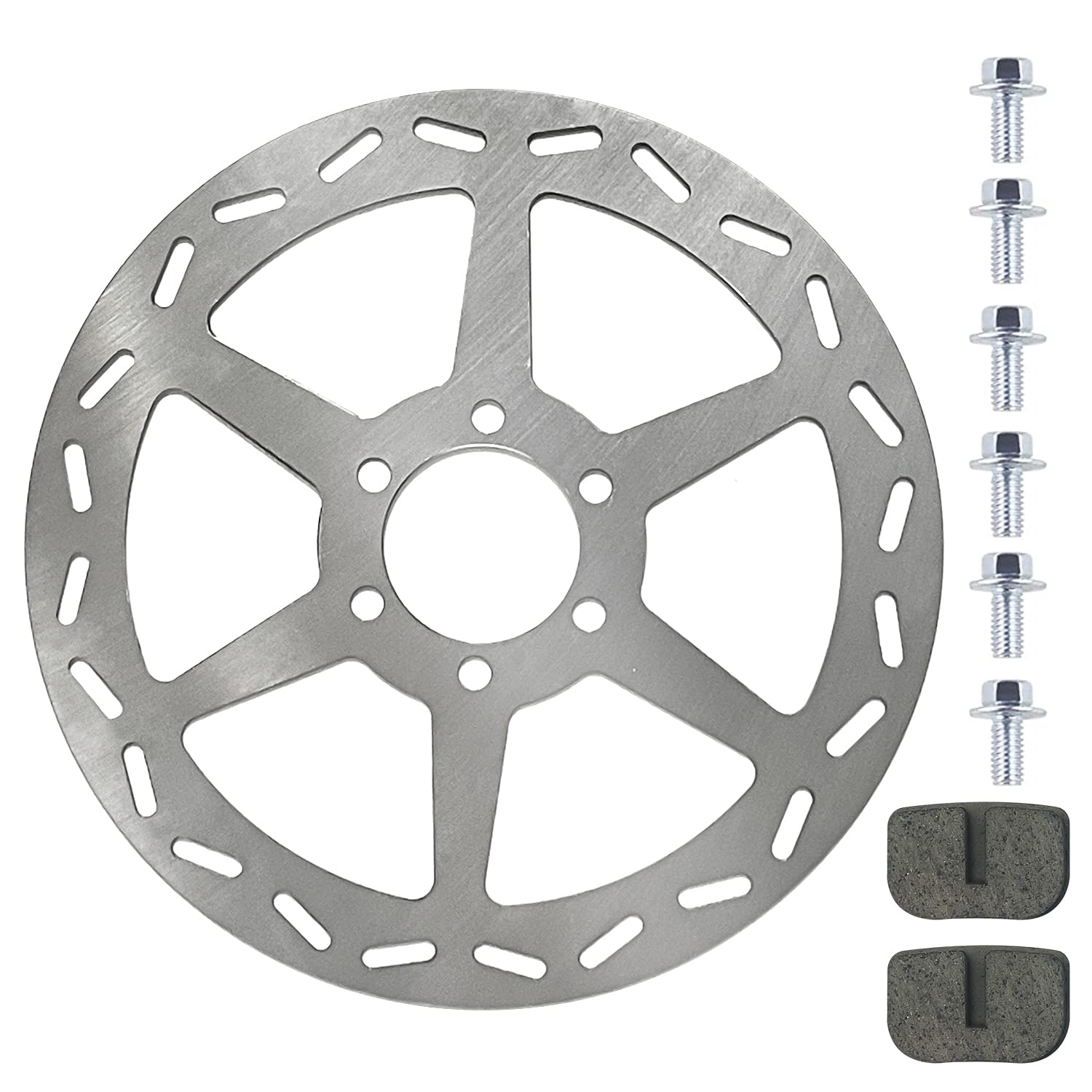 Holato Rear Brake Disc Rotor With Pads For Motovox Mbx10 Mbx11 Baja Doodle Bug Db30 Blitz Racer Coleman Ct100U Cc100X Ck100 Sk100 Mega Moto Mm-B80 Trailmaster Taotao Atd80A Rt100 Mini Bike Go Kart