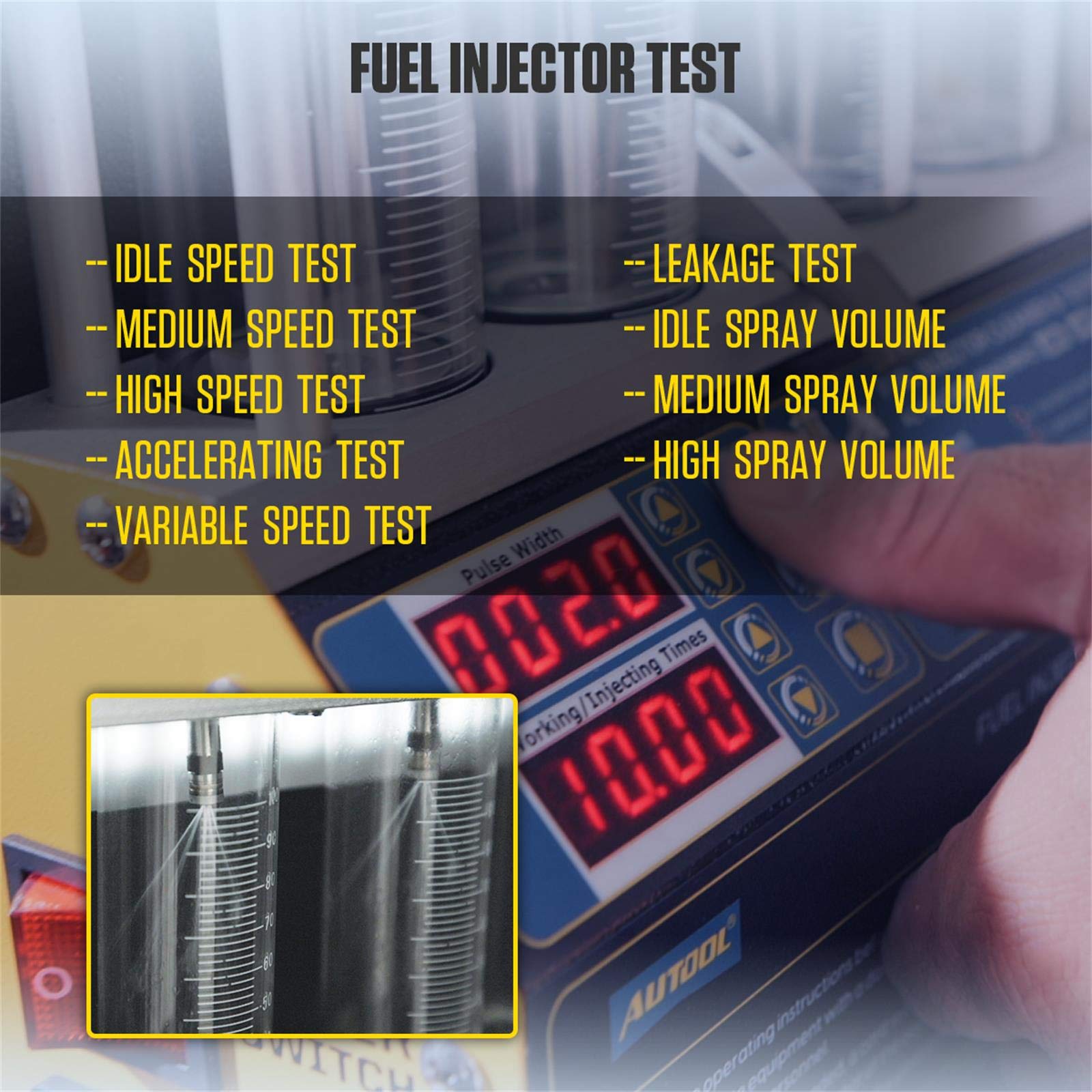 AUTOOL Ultrasonic Injector Cleaner Kit for 4 Cylinder Motorcycles - Petrol Injection Tester