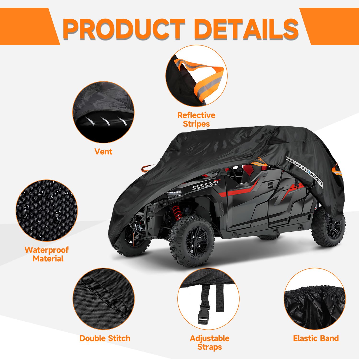 Neverland Utv Cover Waterproof Outdoor - Oxford Cloth Compatible With Polaris Ranger Rzr Yamaha Rhino Can-Am Commander Defender