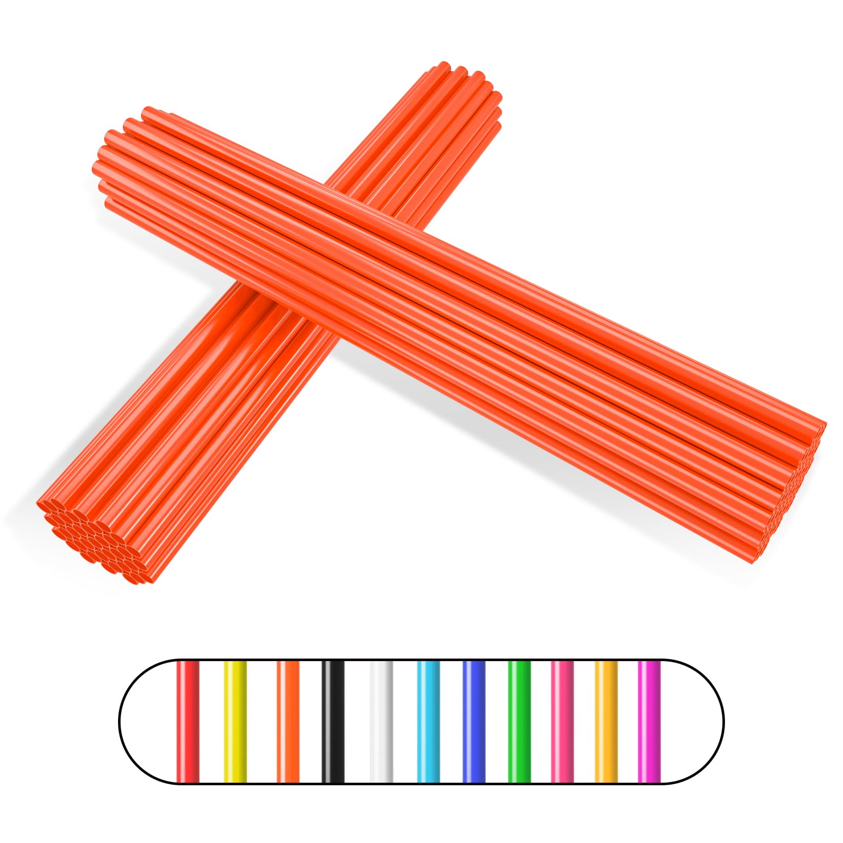 Psler 72 Pcs Orange Spoke Skins Spoke Trim Wrap Cover Decoration Protector Pipe Motocross Pit Dirt Bike Aaccessories