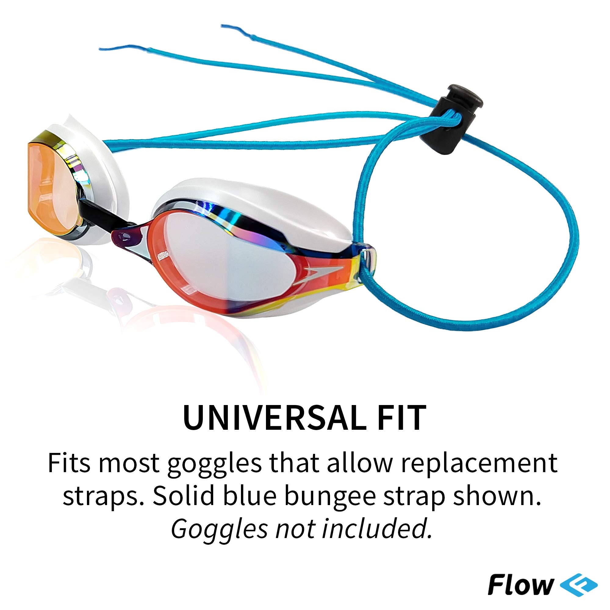 Flow Goggle Strap Kit (2-Pack) - Replacement Bungee Cord Straps For Swim Goggles (Solid Purple)